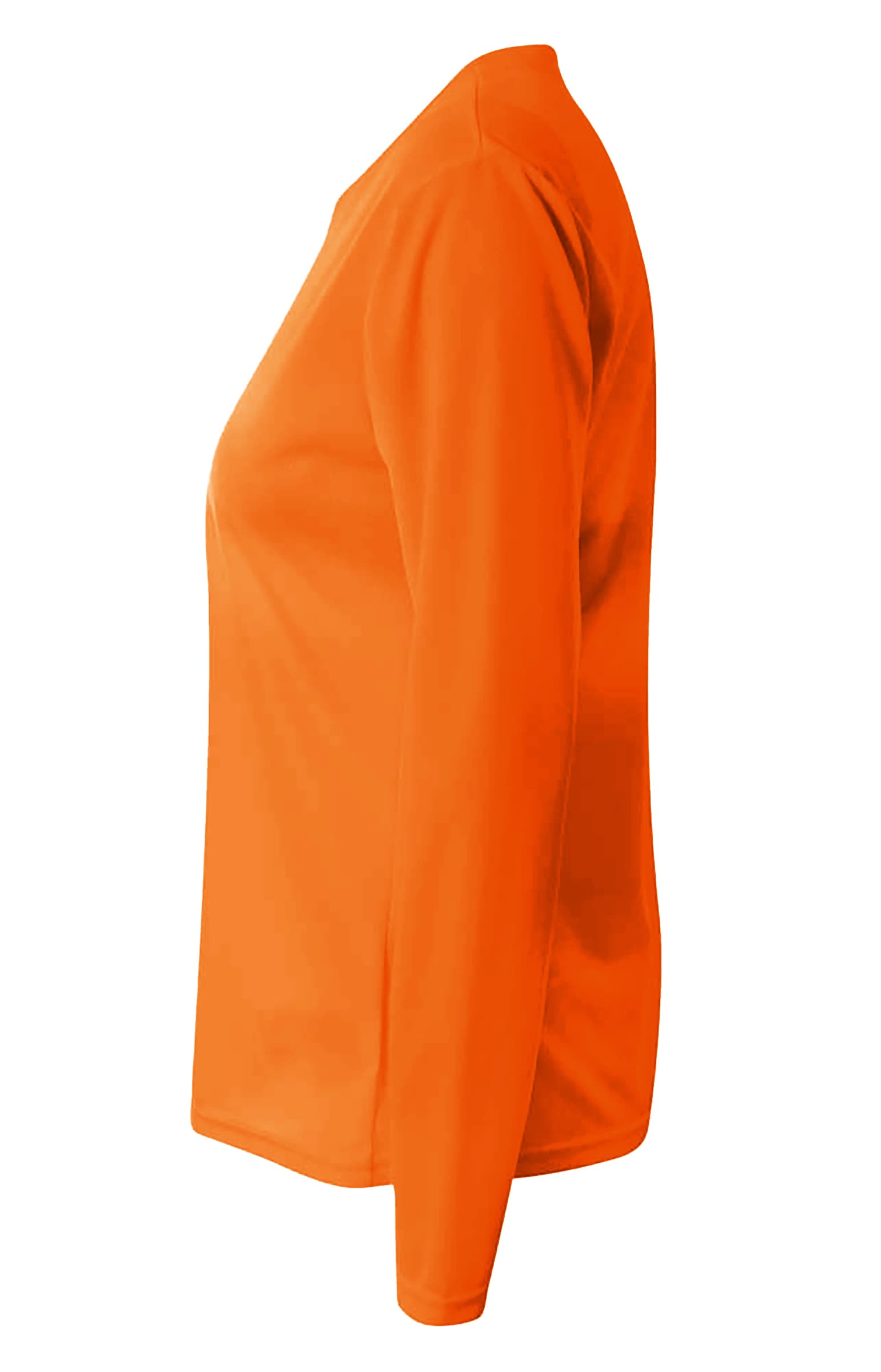 A4 Long Sleeve V-Neck Bird's Eye Mesh Tee - ATHLETIC ORANGE - side