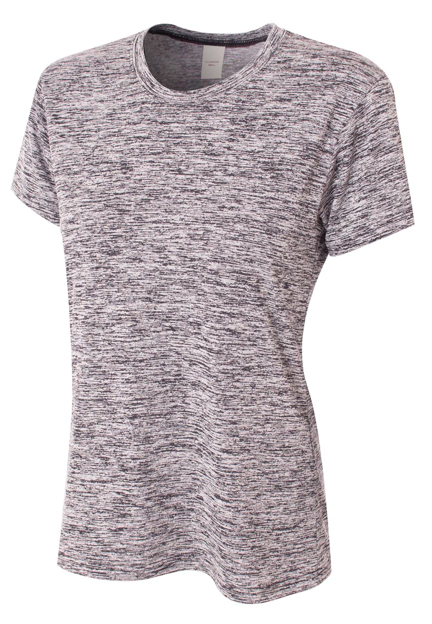 A4 Space Dye Tech Tee - BLACK - front