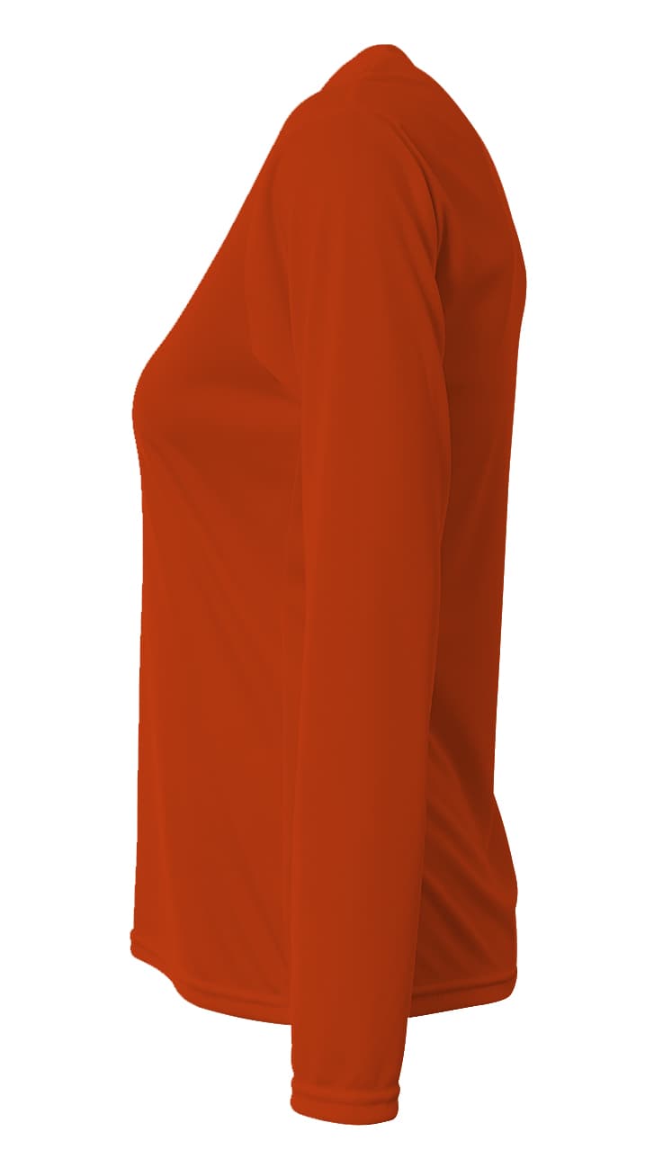 A4 Women's Sprint Long Sleeve Tee - ATHLETIC ORANGE - side