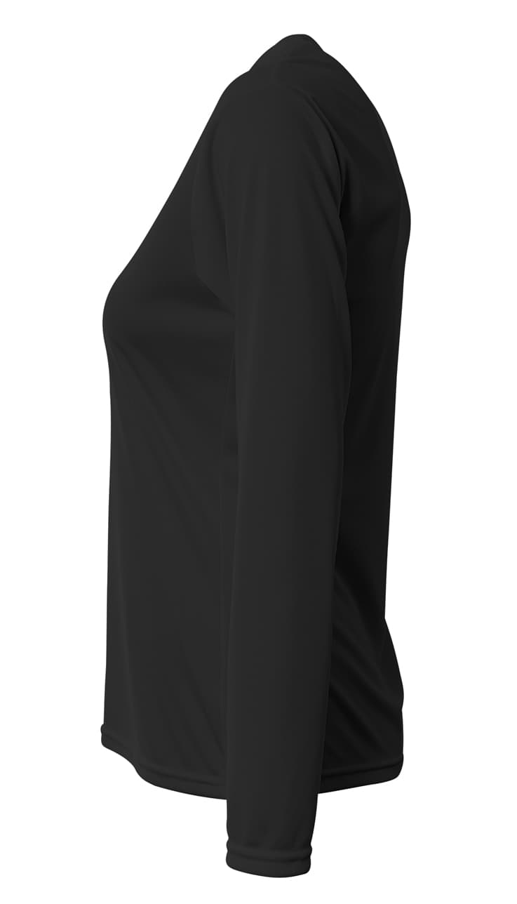 A4 Women's Sprint Long Sleeve Tee - BLACK - side