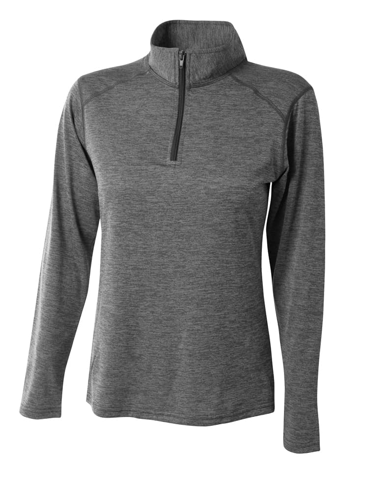 A4 Women's Inspire Quarter Zip - CHARCOAL - front