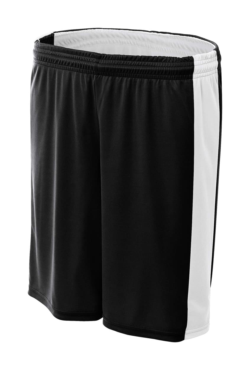 A4 8" Reversible Moisture Management Short - BLACK/WHITE - front