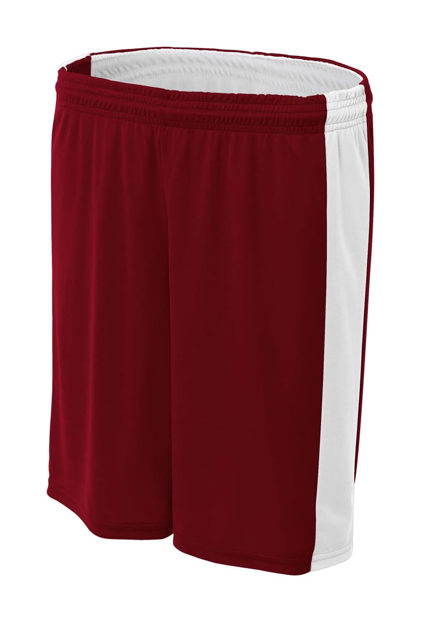 A4 8" Reversible Moisture Management Short - CARDINAL/WHITE - front