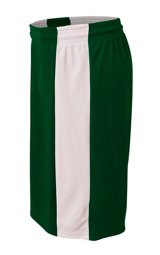 A4 8" Reversible Moisture Management Short - FOREST/WHITE - side