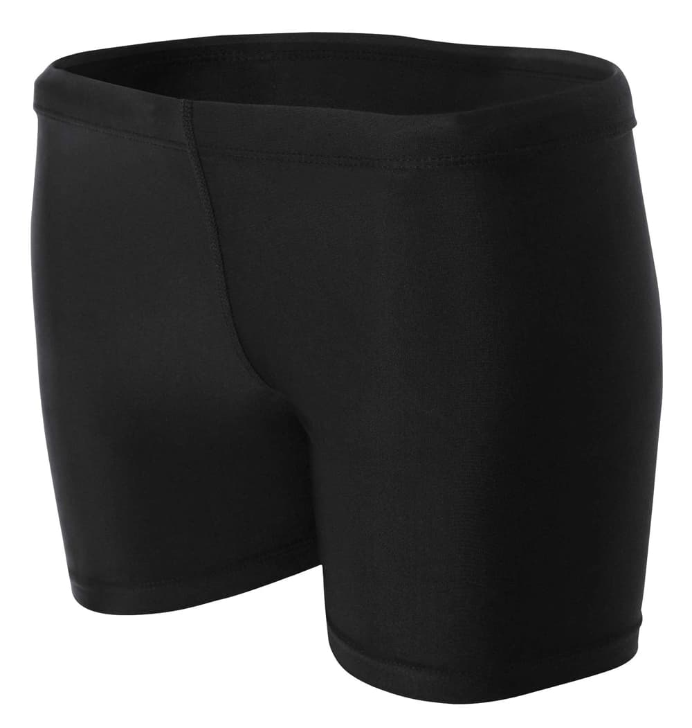 A4 4" Compression Short - BLACK - front