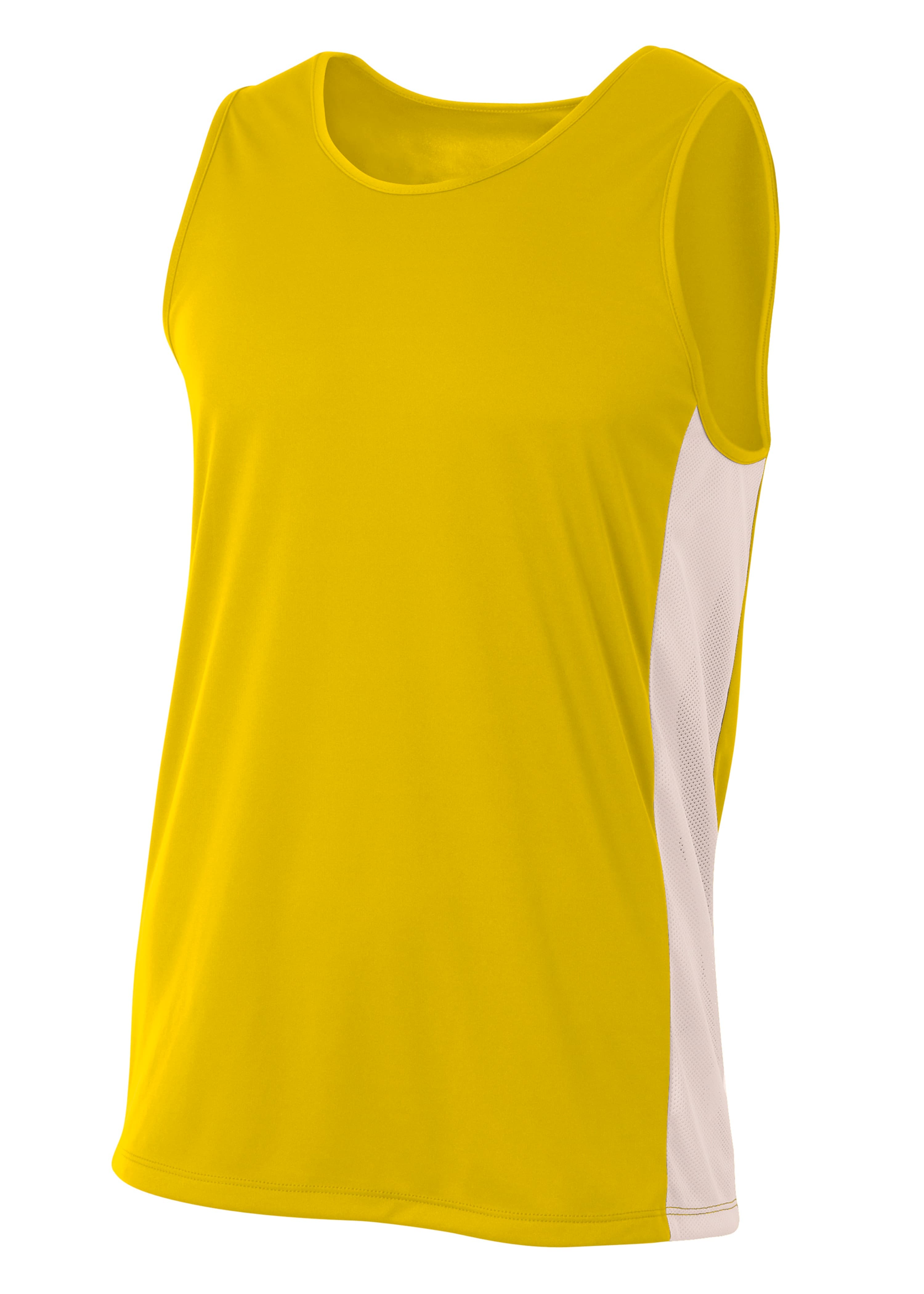 A4 Pacer Singlet - GOLD/WHITE - front