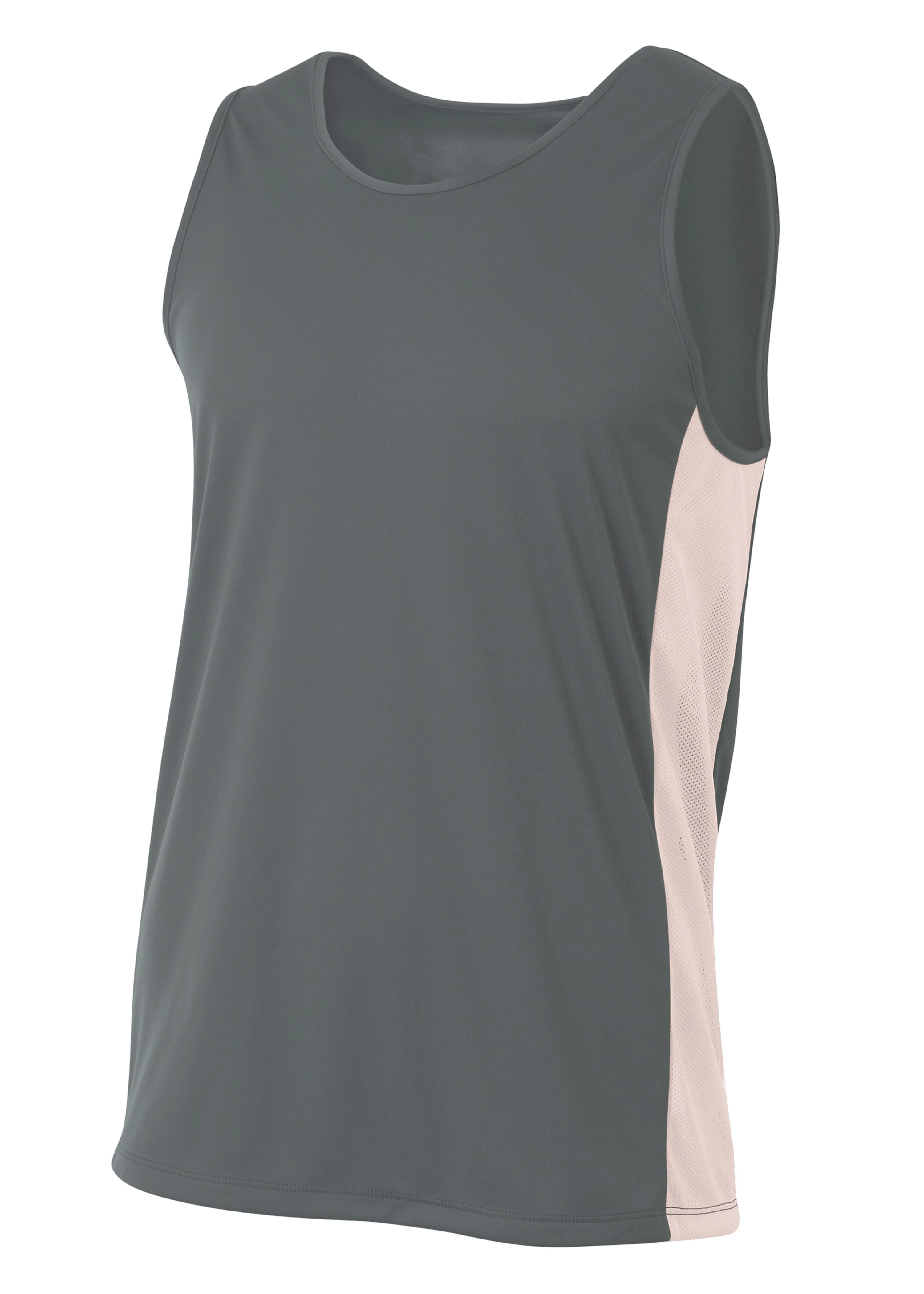 A4 Pacer Singlet - GRAPHITE/WHITE - front