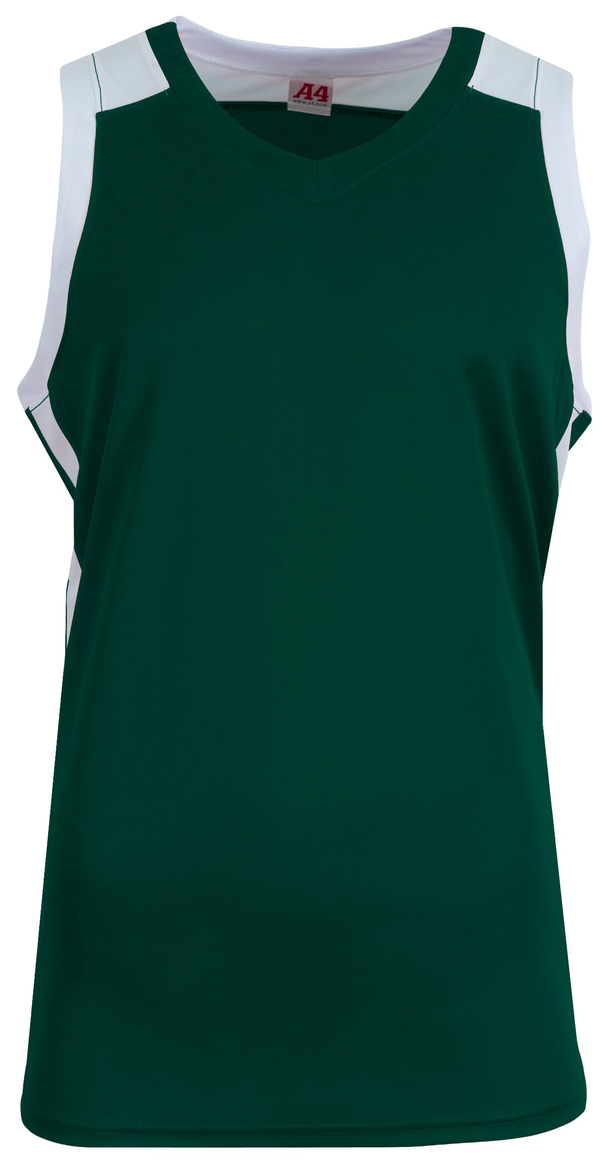 A4 Defender Basketball Jersey - FOREST/WHITE - front