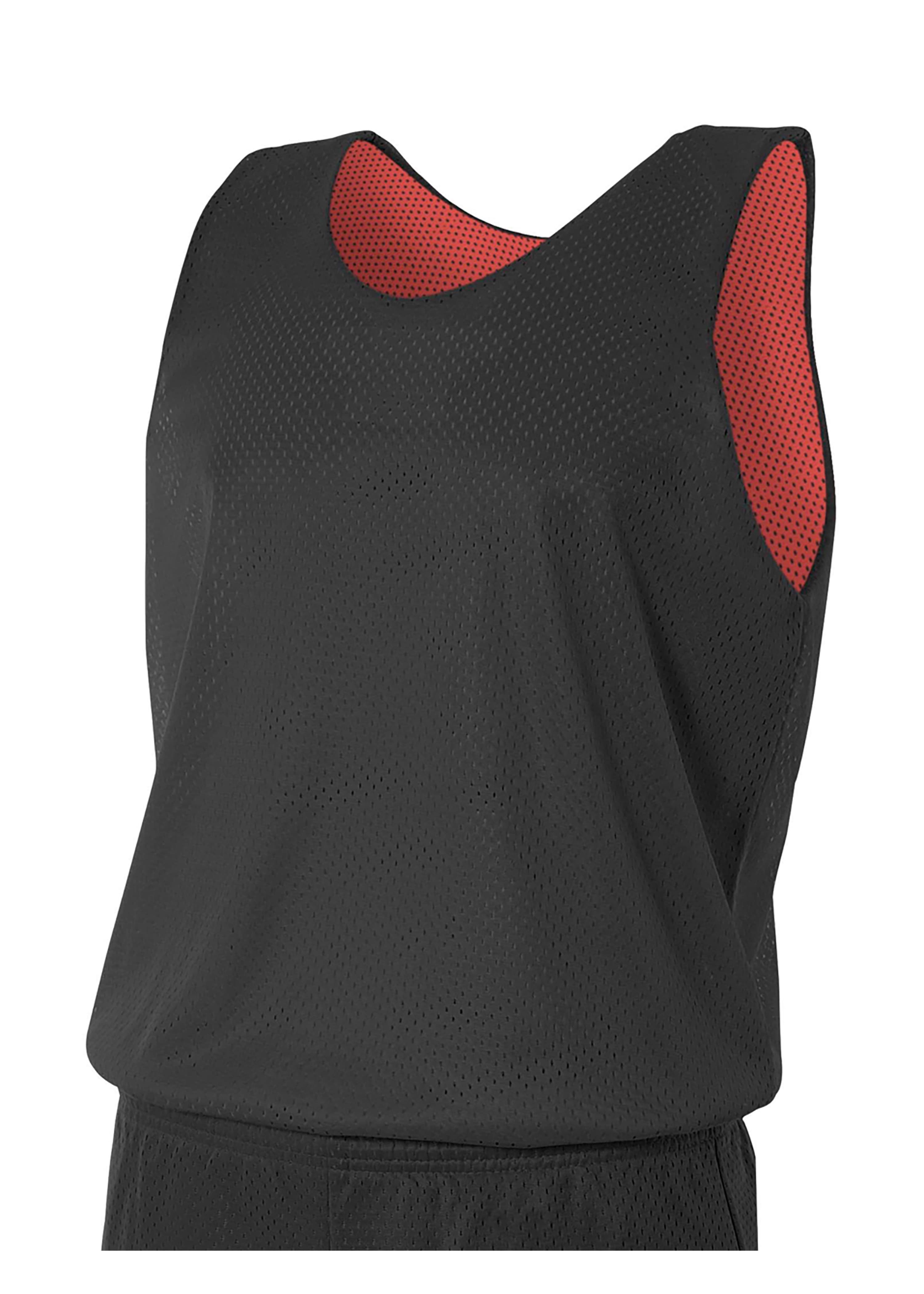 A4 Reversible Mesh Tank - BLACK/RED - front