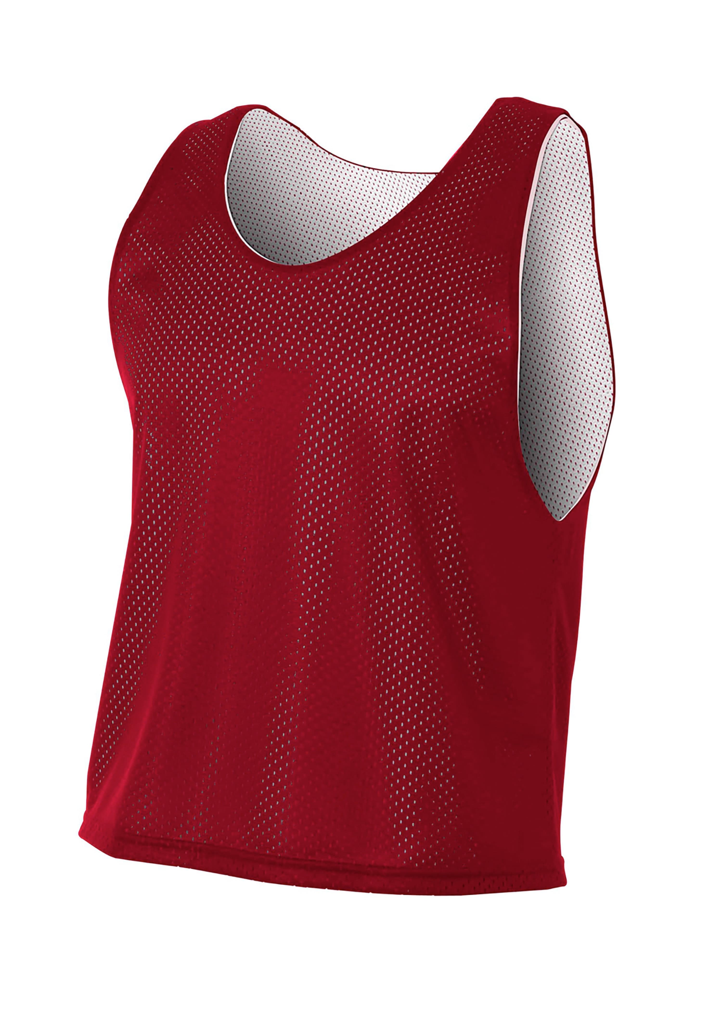 A4 Lacrosse Reversible Practice Jersey - CARDINAL/WHITE - front