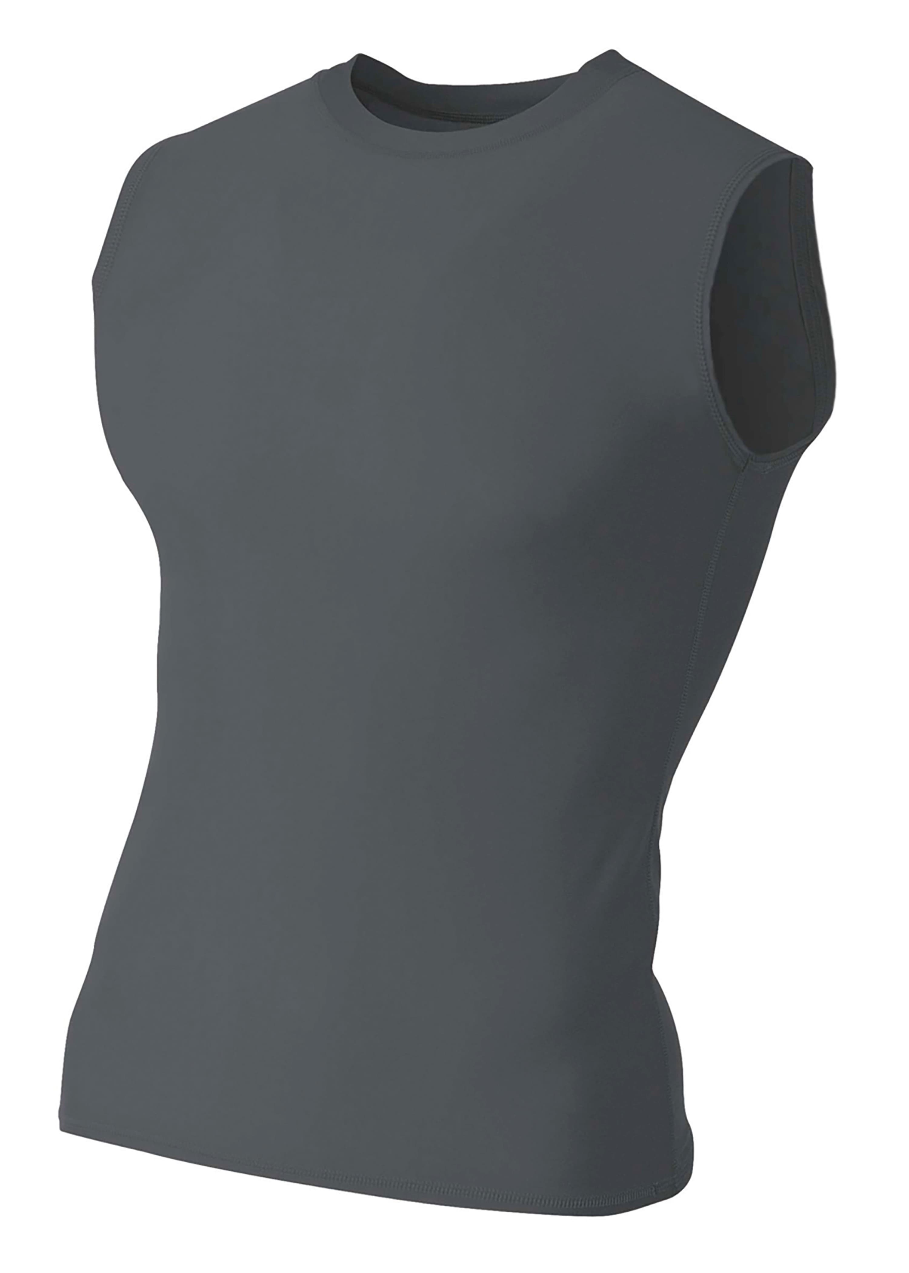 A4 Compression Muscle Tee - GRAPHITE - front