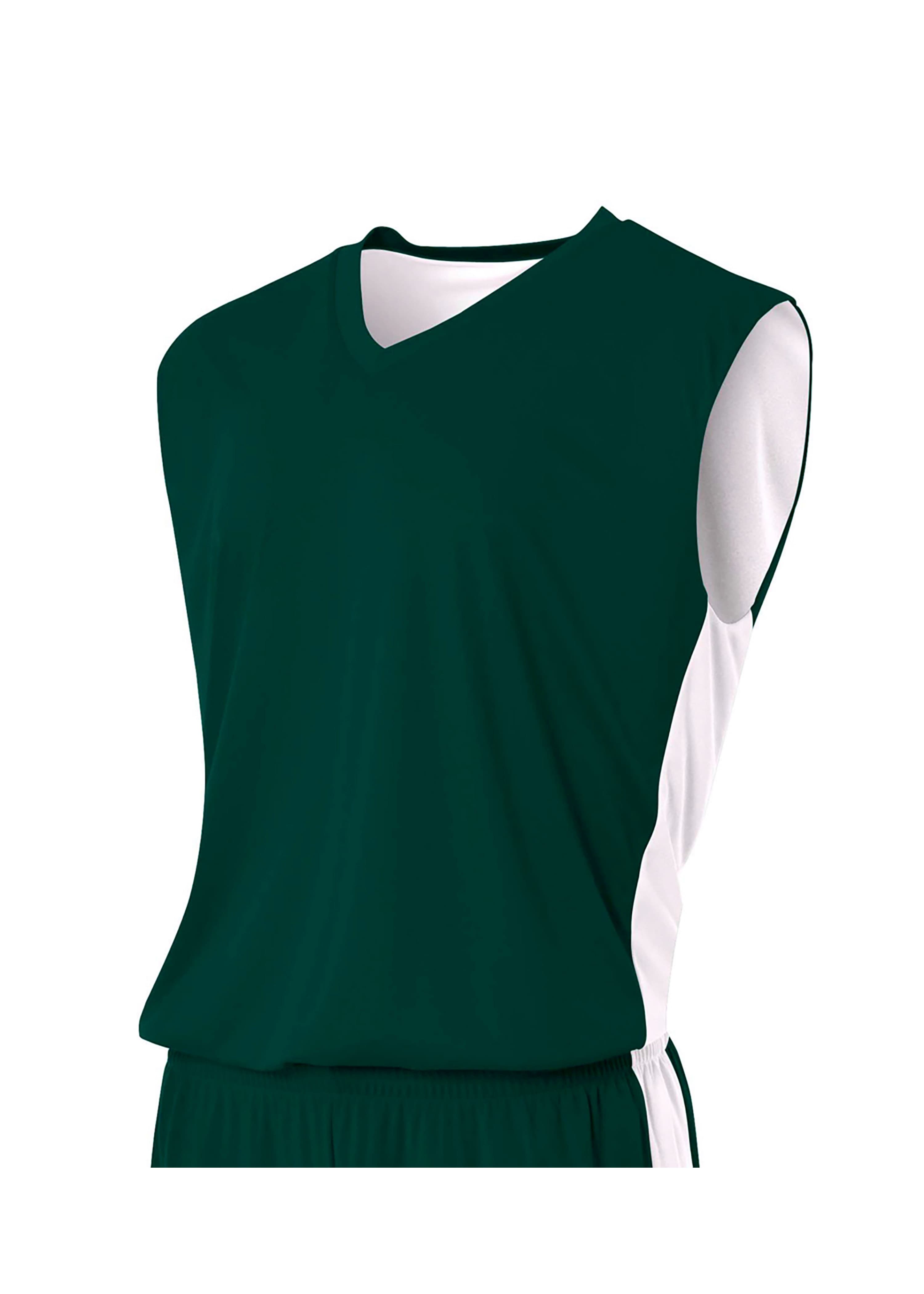 A4 Reversible Moisture Management Muscle - FOREST/WHITE - front
