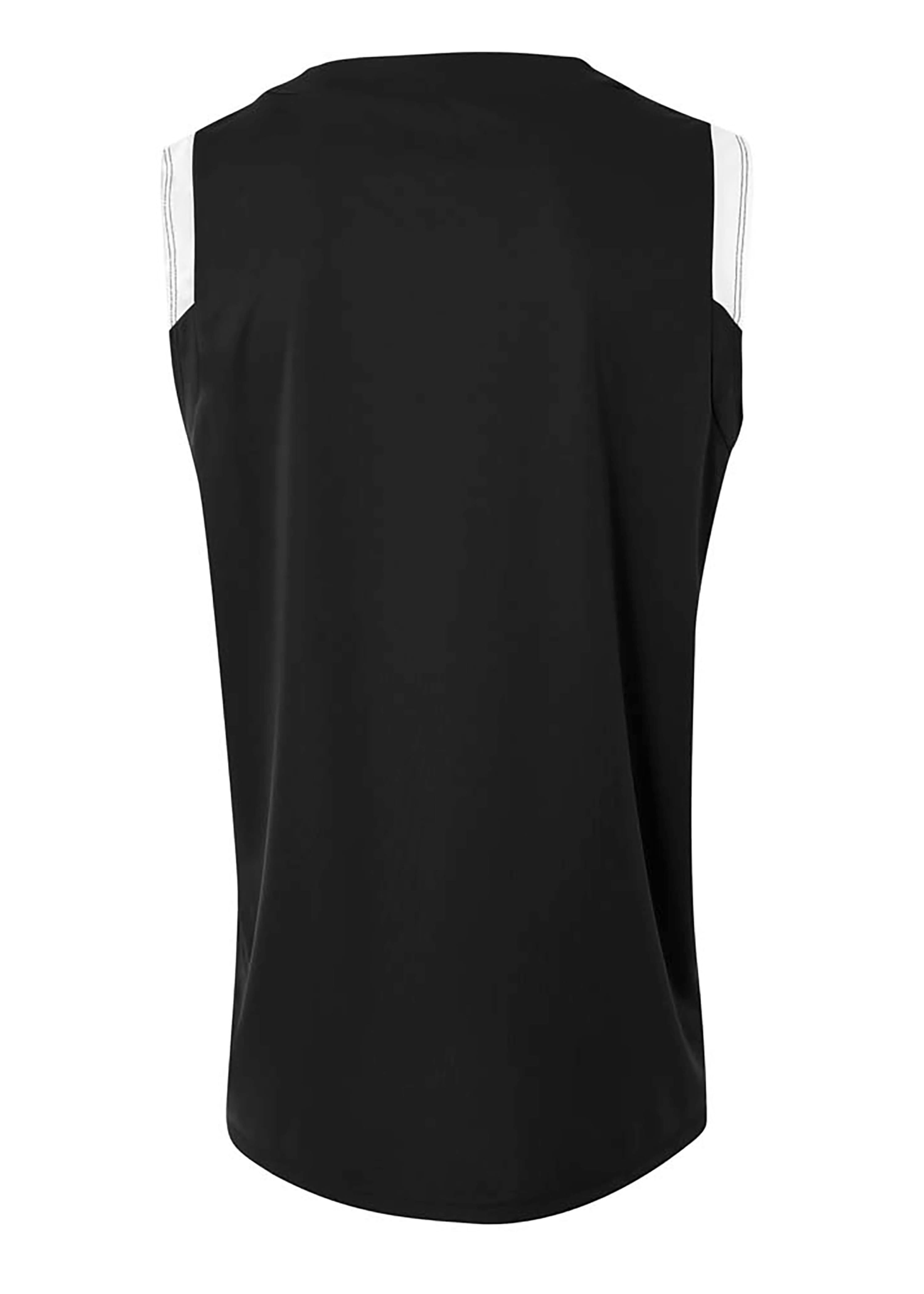 A4 Moisture Management V-Neck Muscle - BLACK/WHITE - back