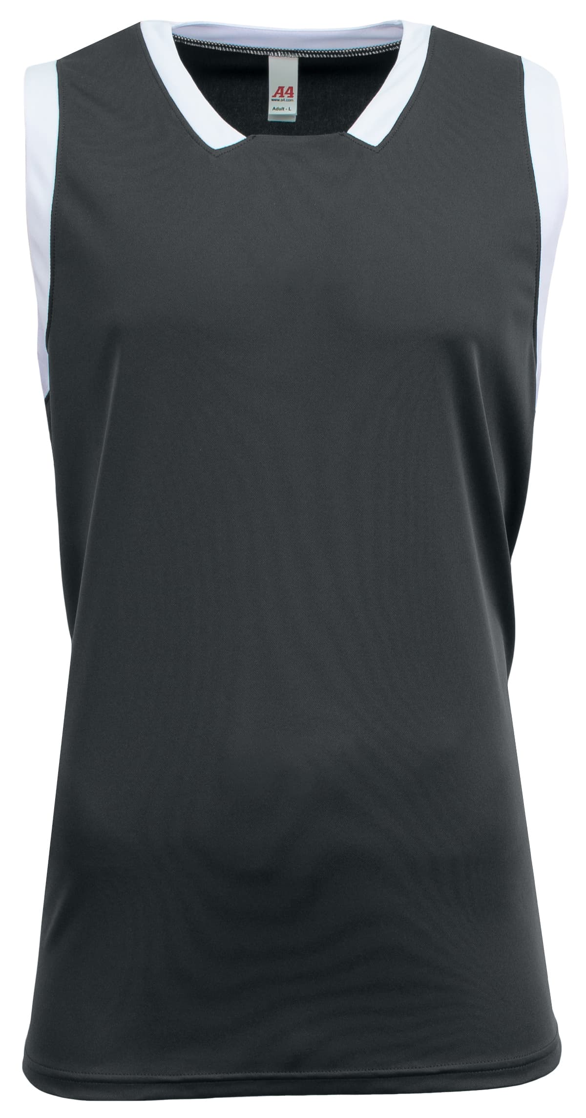 A4 Sprint Single Ply Basketball Jersey - GRAPHITE/WHITE - front