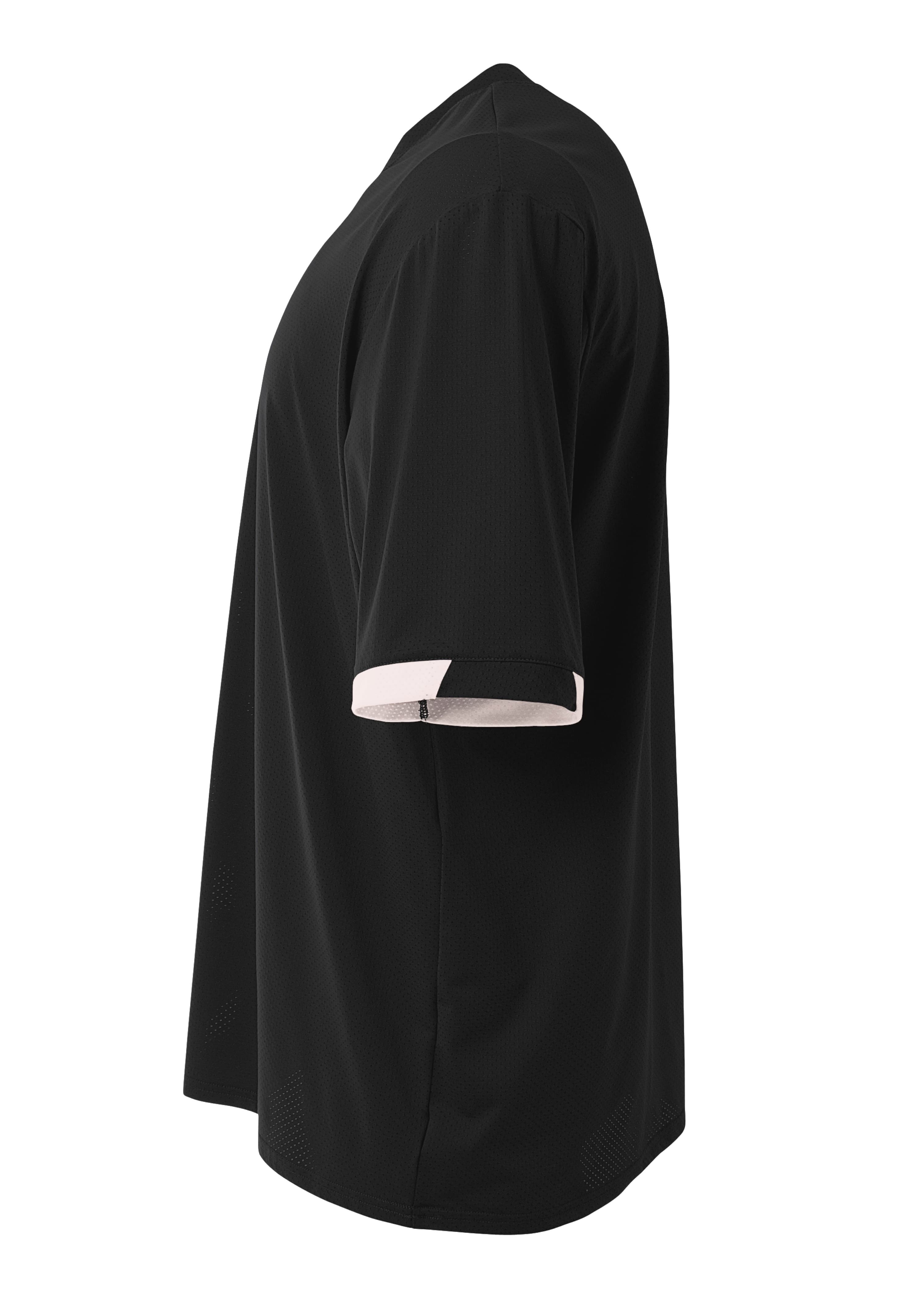 A4  Stretch Pro Baseball Jersey - BLACK/WHITE - side