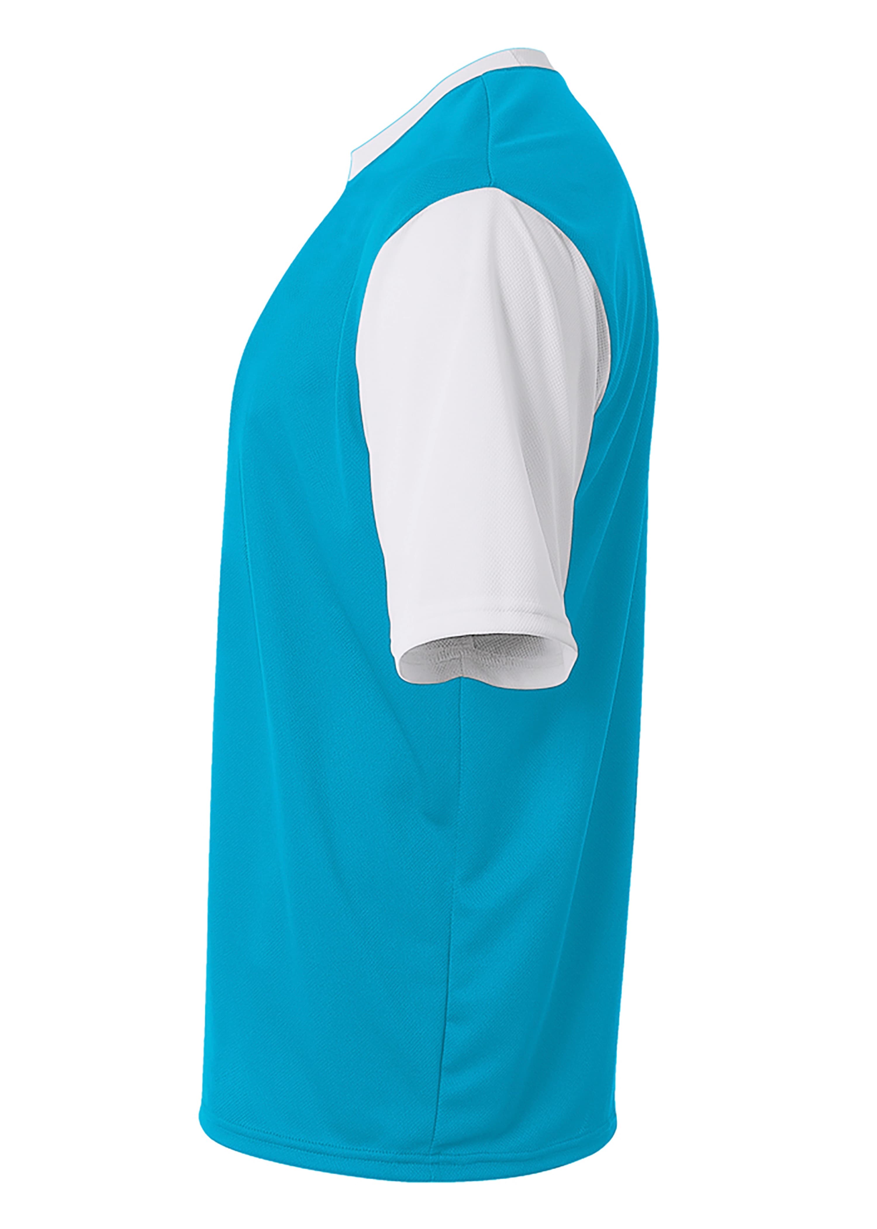 A4 Legend Soccer Jersey - ELECTRIC BLUE WHITE - side