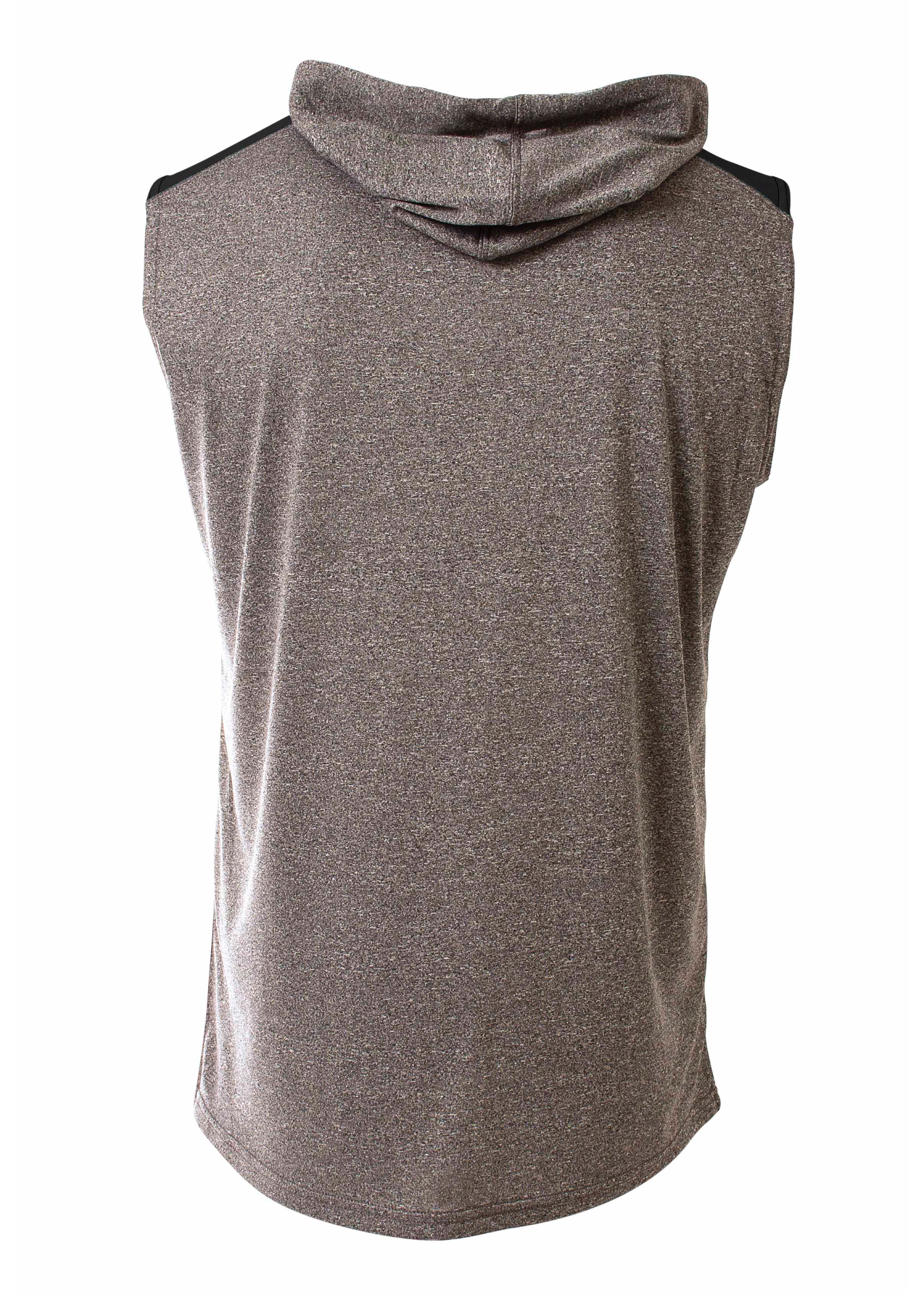 A4 Tourney Sleeveless Hooded Tee - HEATHER/BLACK - back