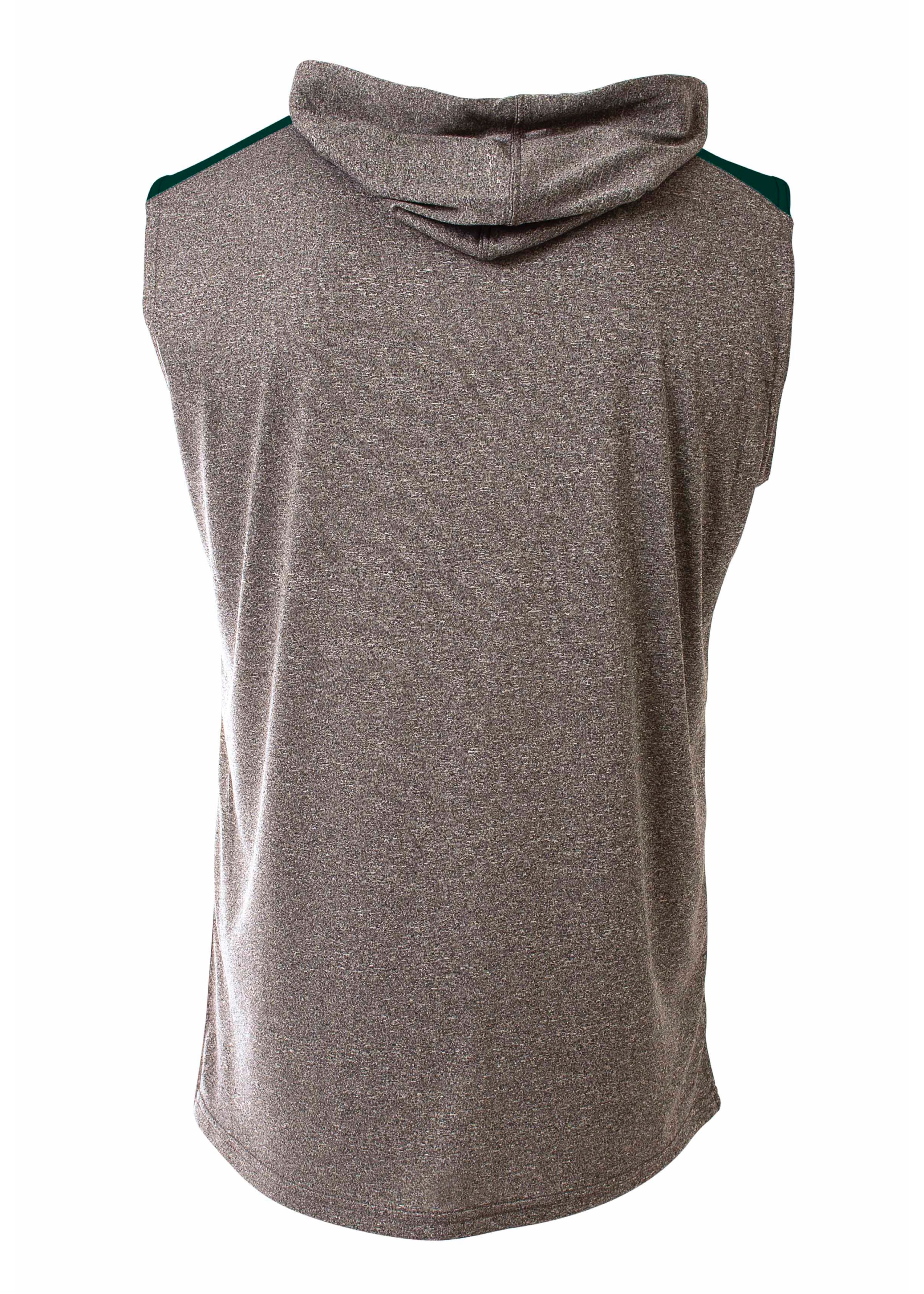 A4 Tourney Sleeveless Hooded Tee - HEATHER/FOREST - back
