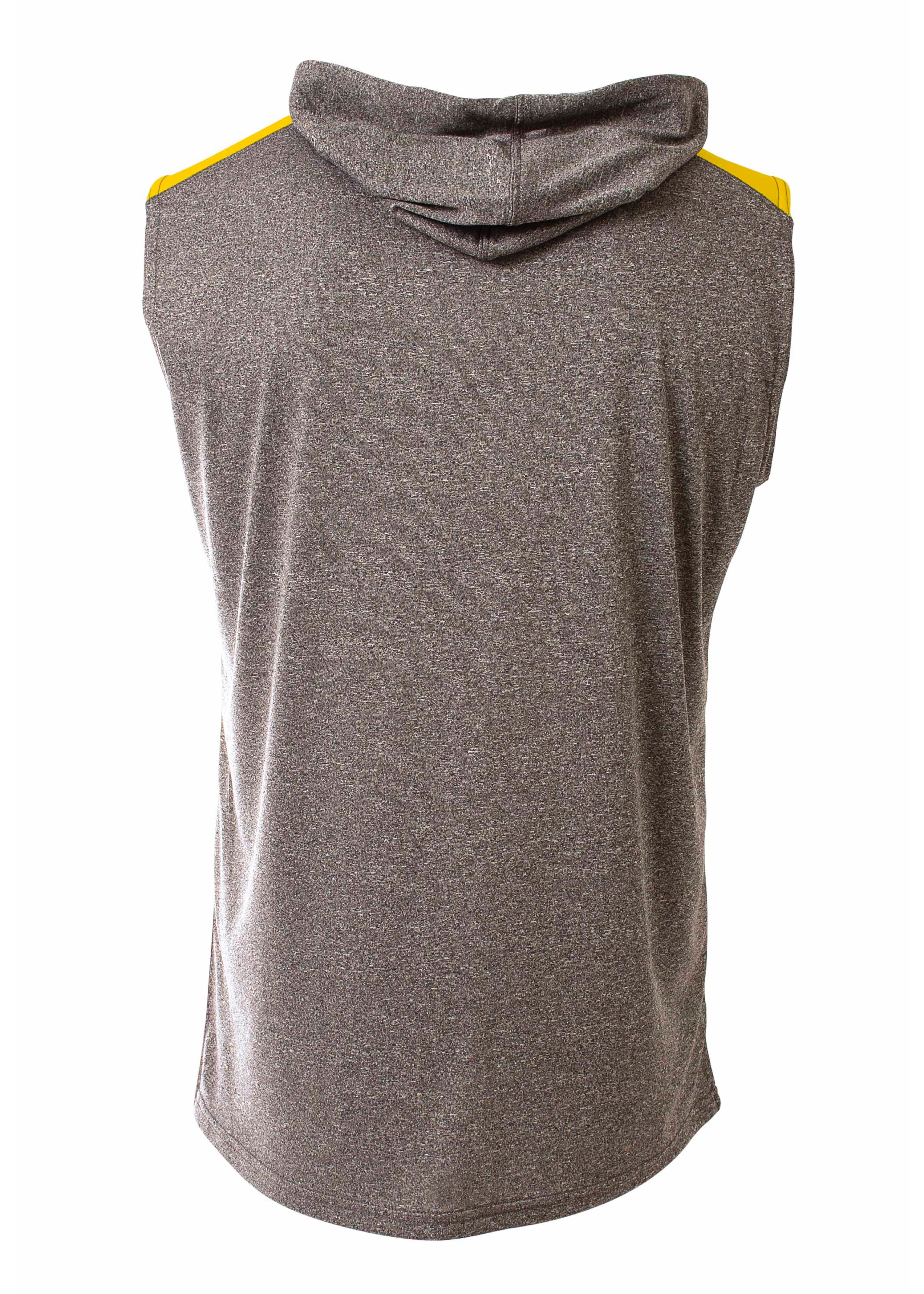 A4 Tourney Sleeveless Hooded Tee - HEATHER/GOLD - back