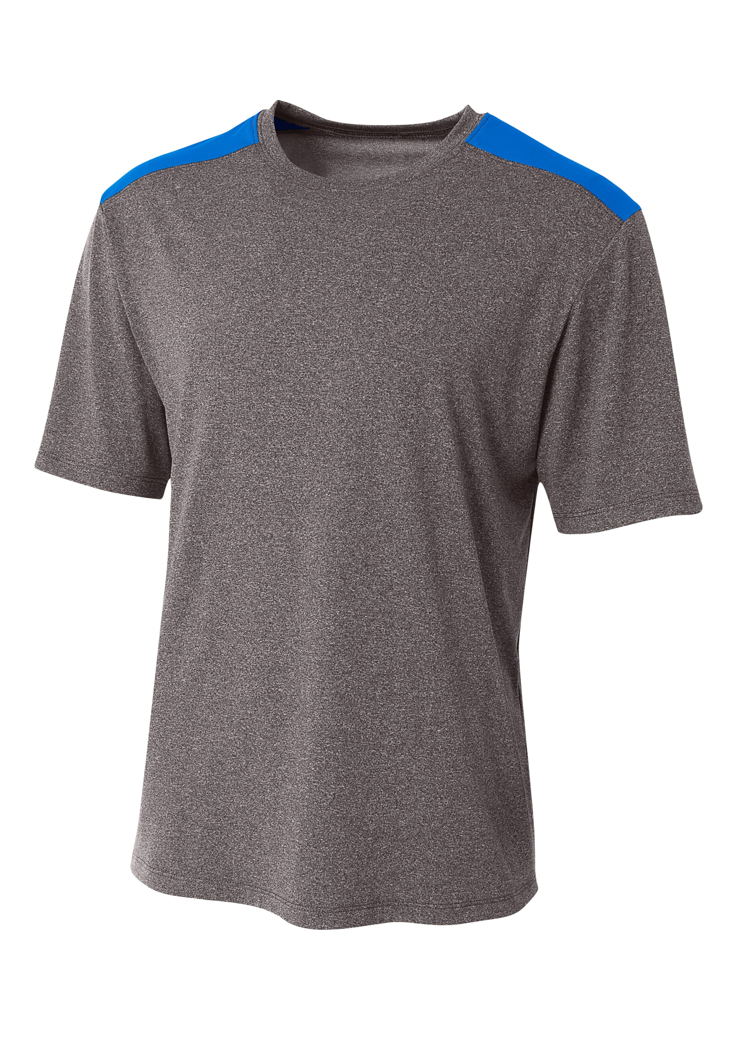 A4 Tourney Heather Short Sleeve Color Block - HEATHER/ROYAL - front