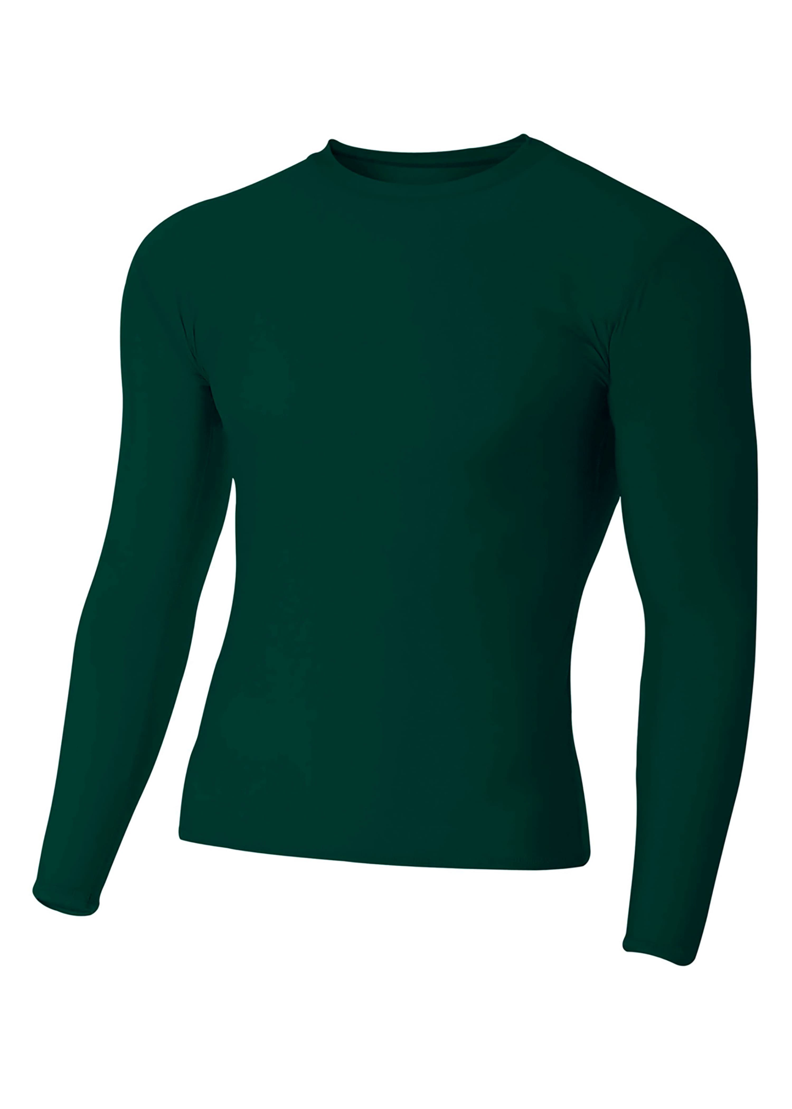 A4 Long Sleeve Compression Crew - FOREST - front