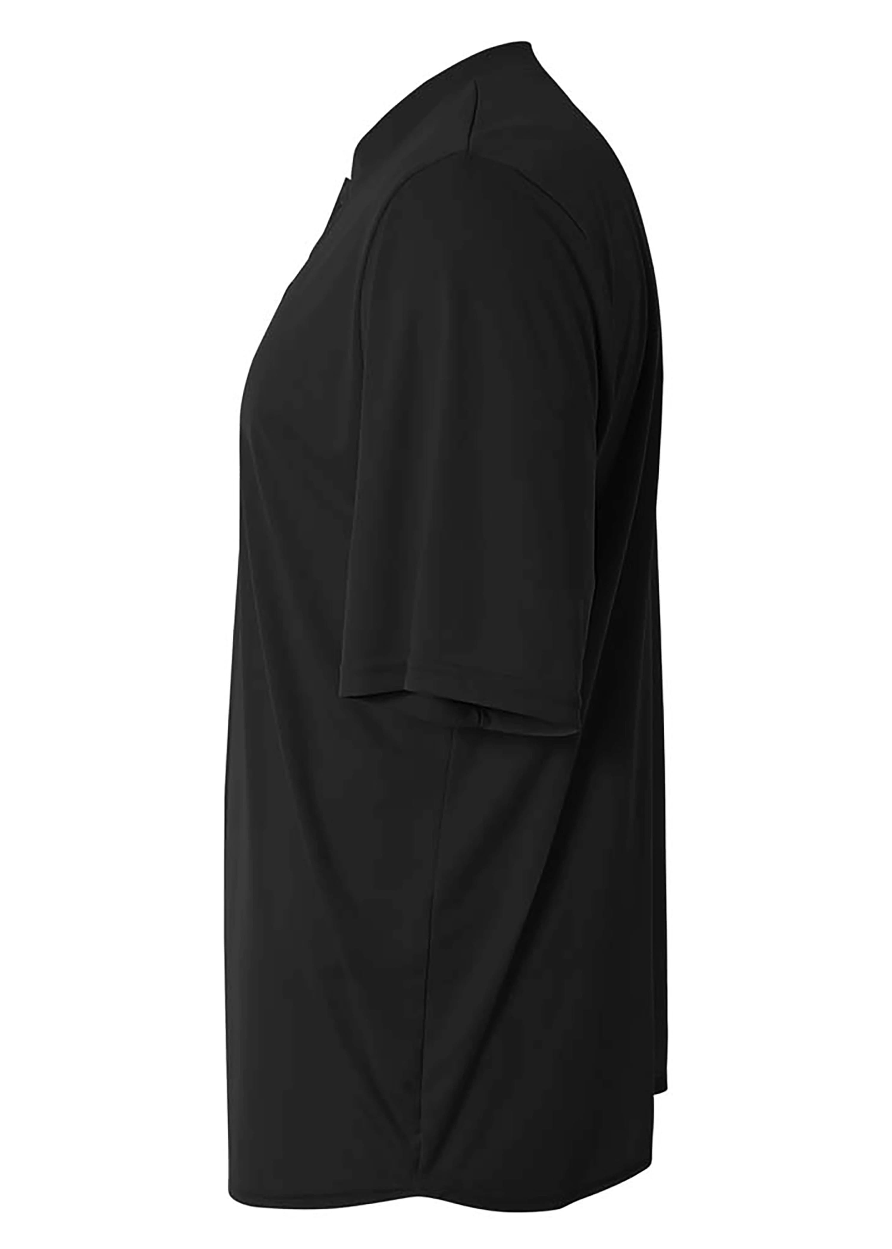 A4 Tek 2-Button Henley - BLACK - side