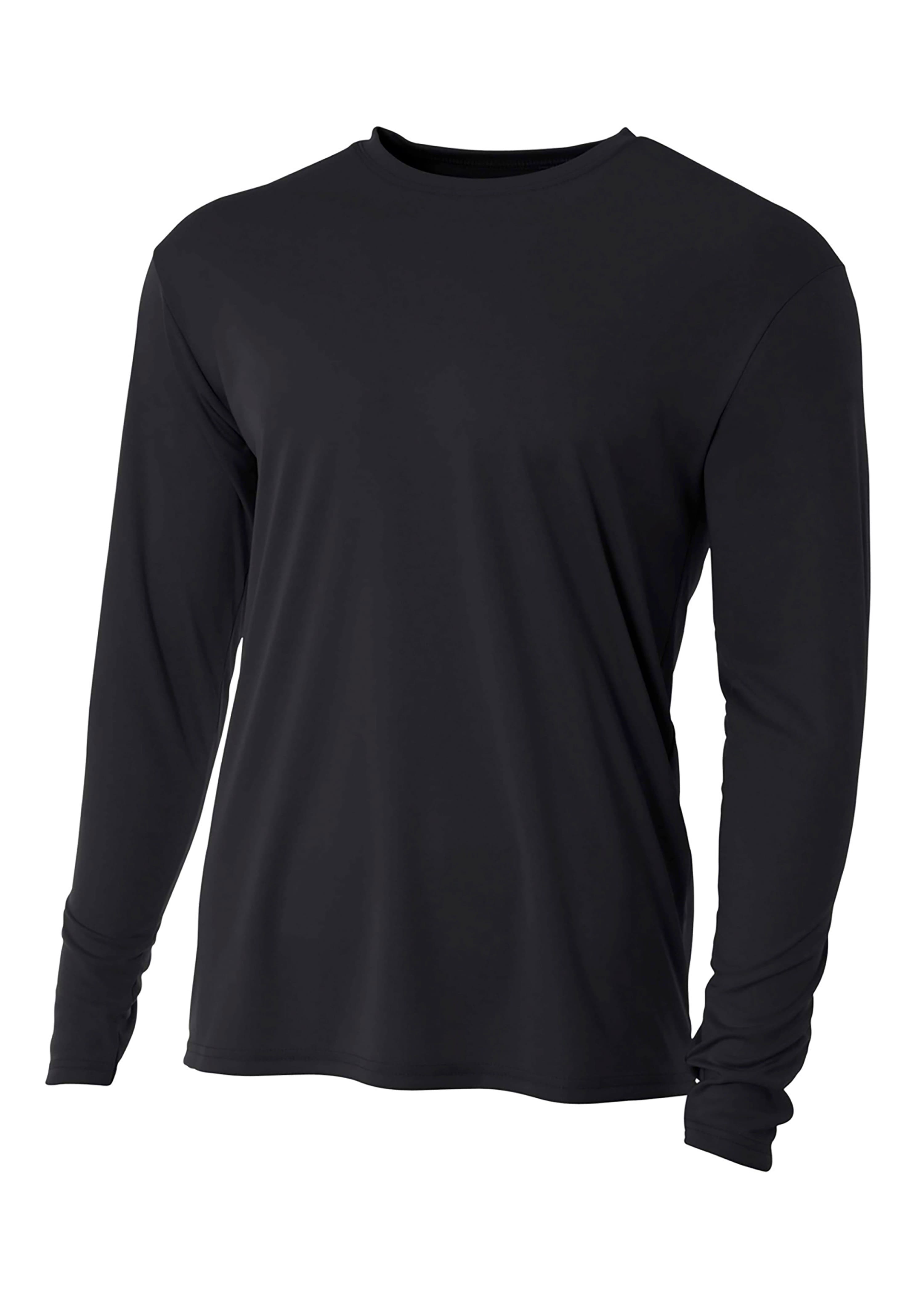 A4 Cooling Performance Long Sleeve Crew - BLACK - front