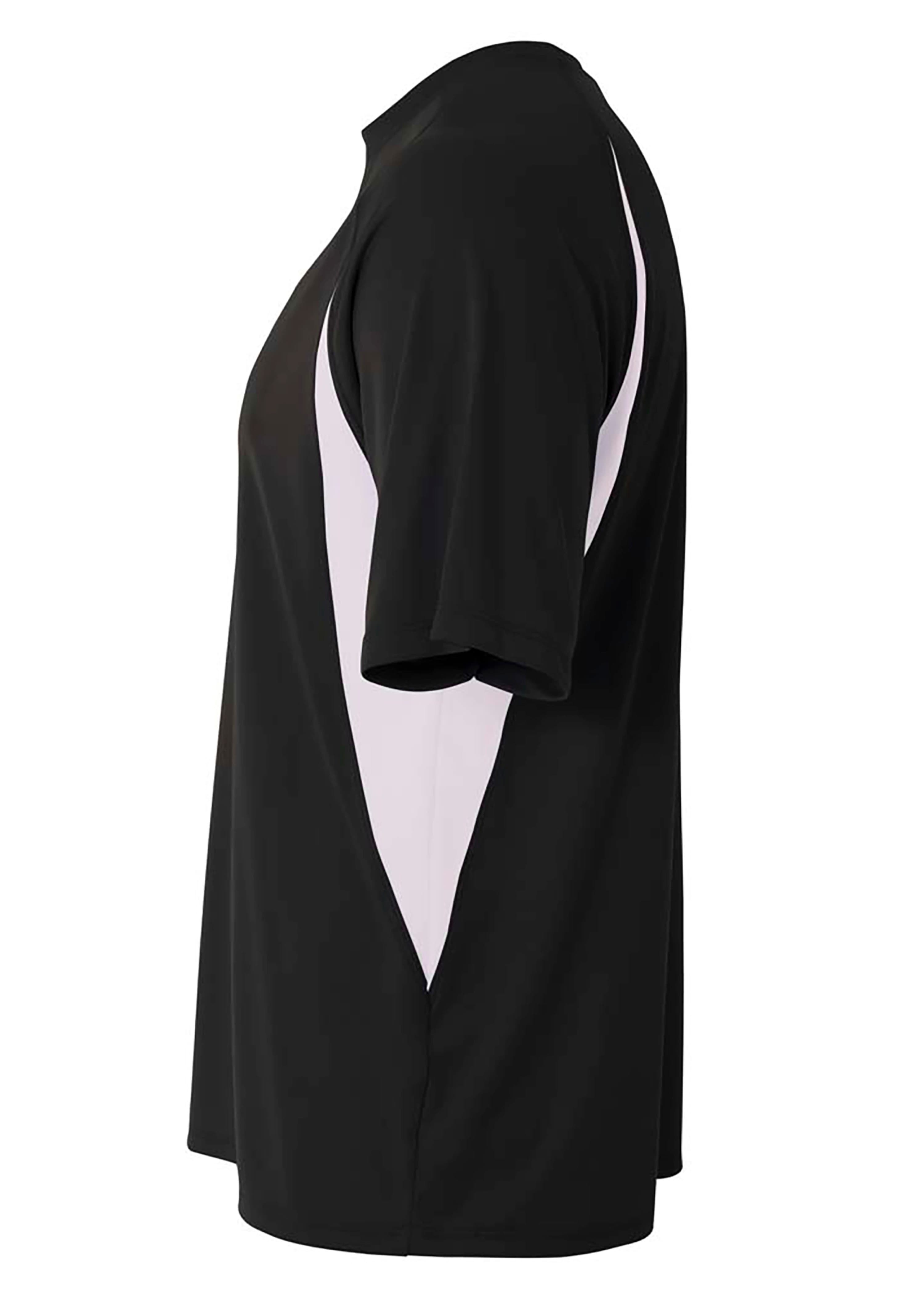 A4 Cooling Performance Color Block Tee - BLACK/WHITE - side