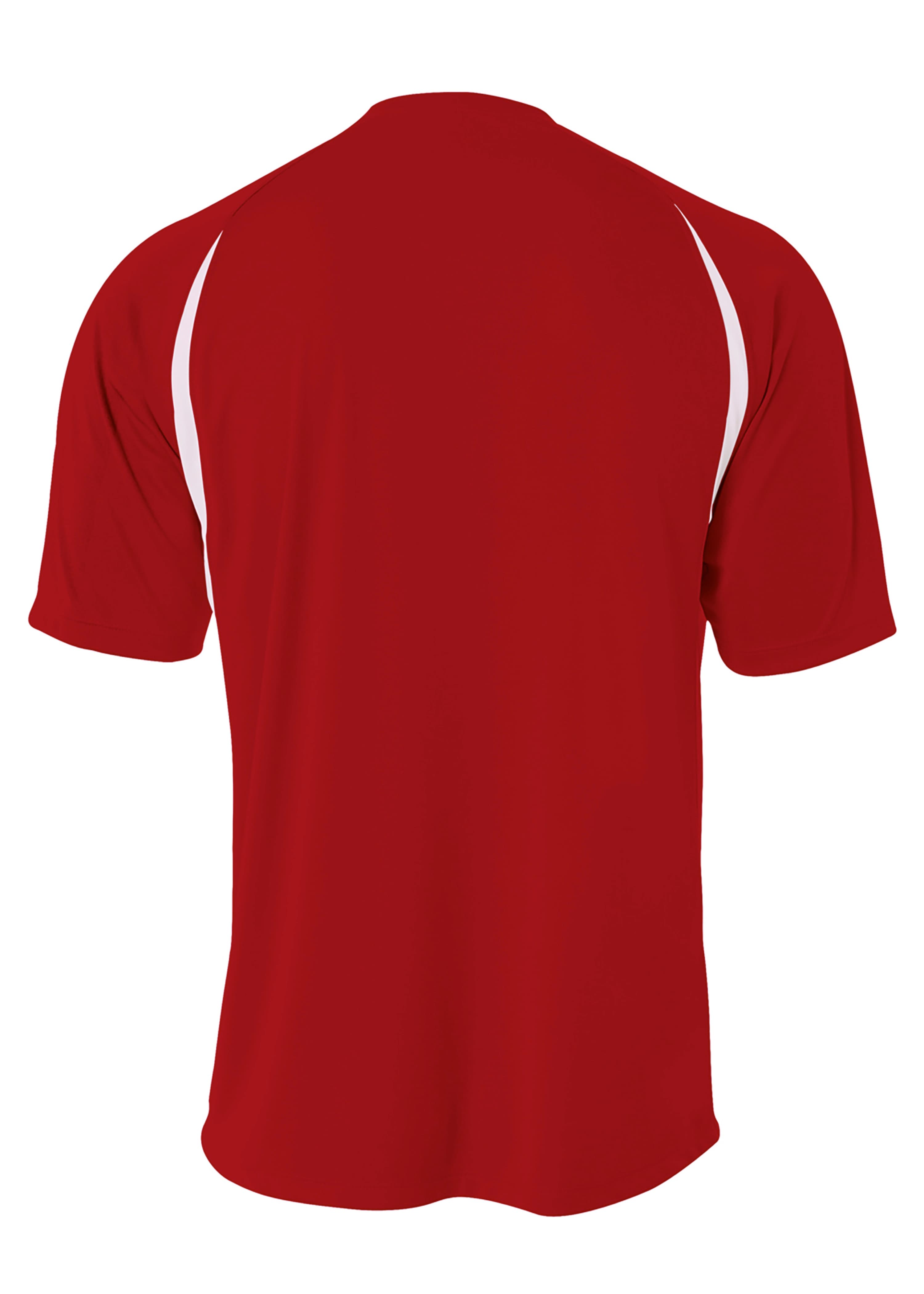 A4 Cooling Performance Color Block Tee - CARDINAL/WHITE - back