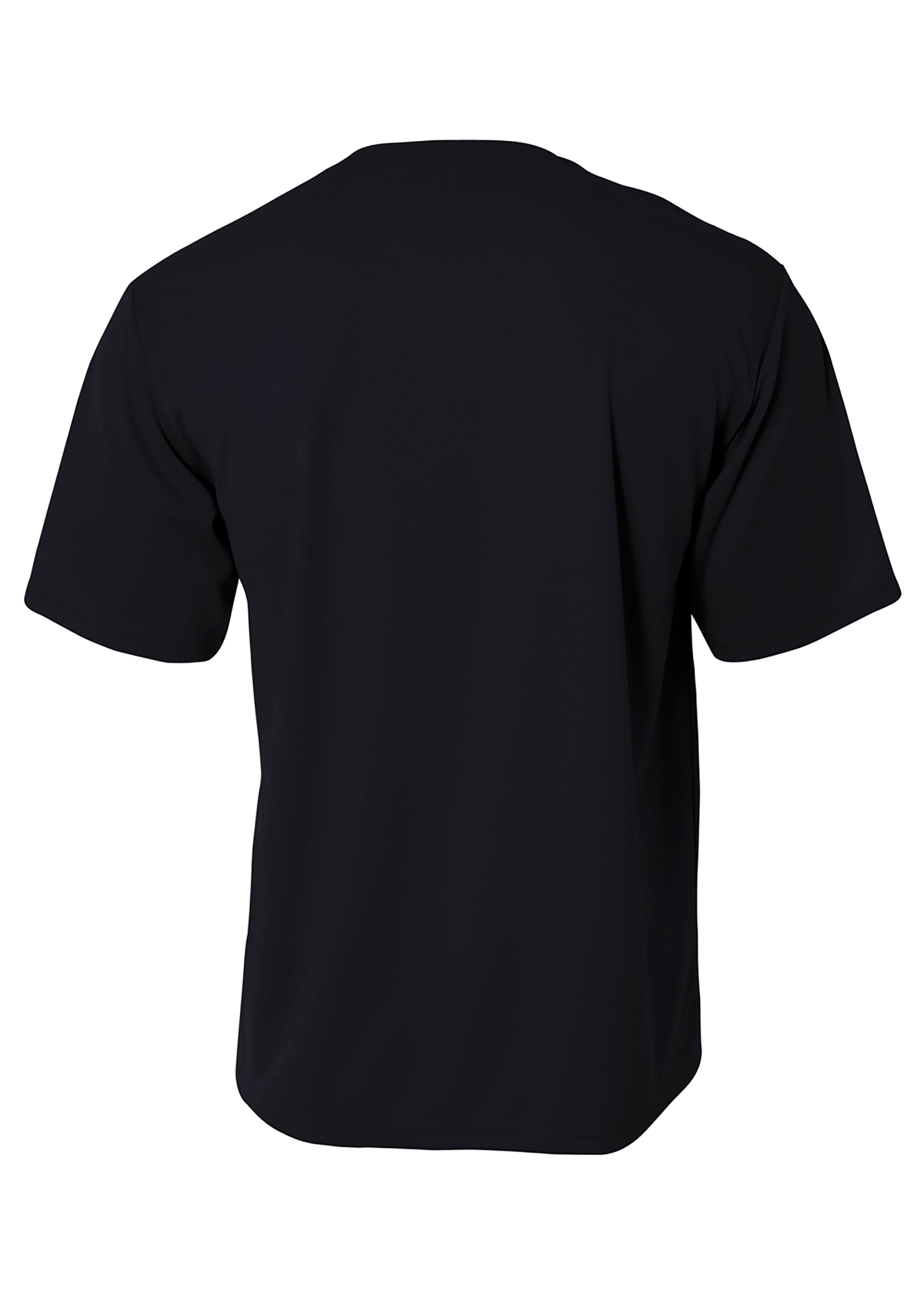 A4 Short Sleeve Birds-Eye Mesh Crew - BLACK - back
