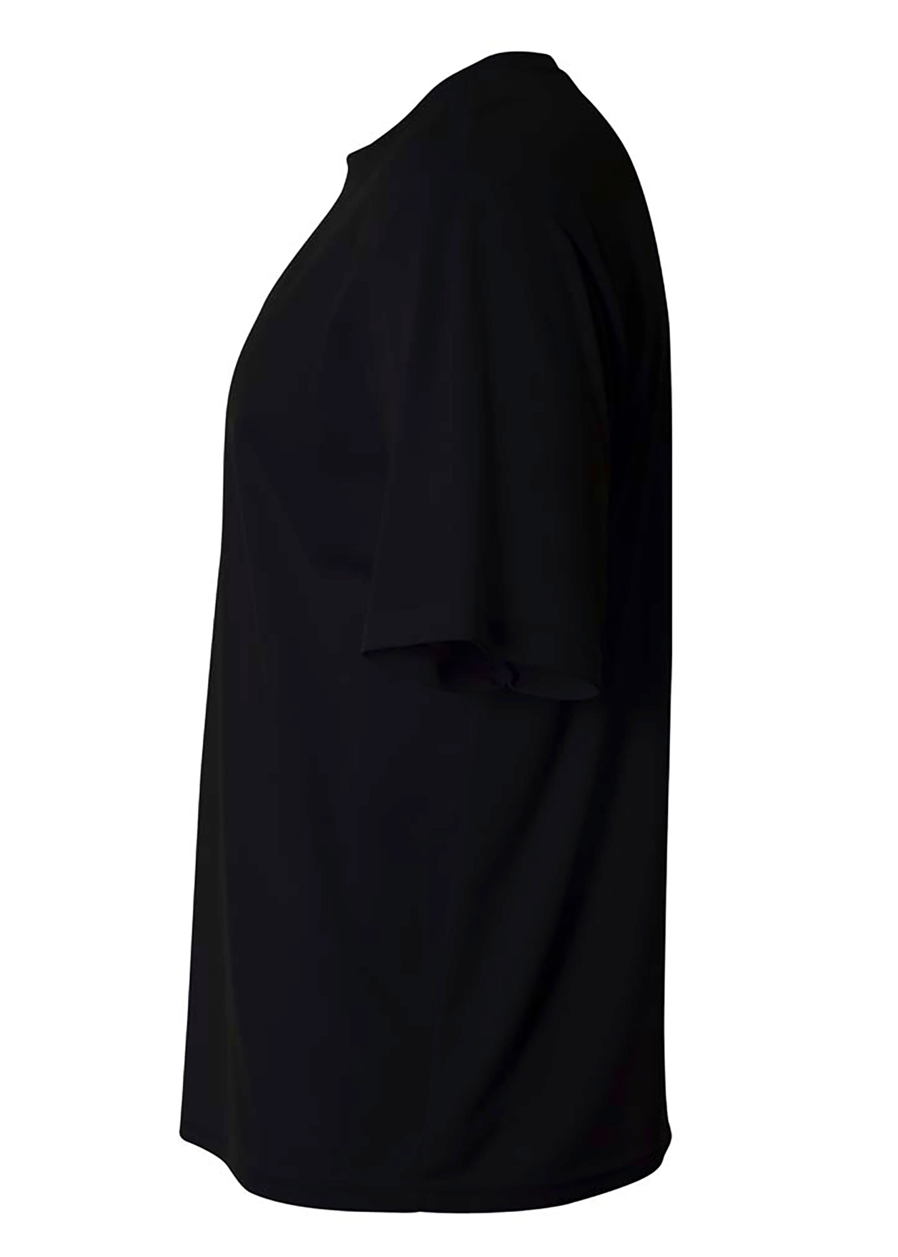 A4 Short Sleeve Birds-Eye Mesh Crew - BLACK - side