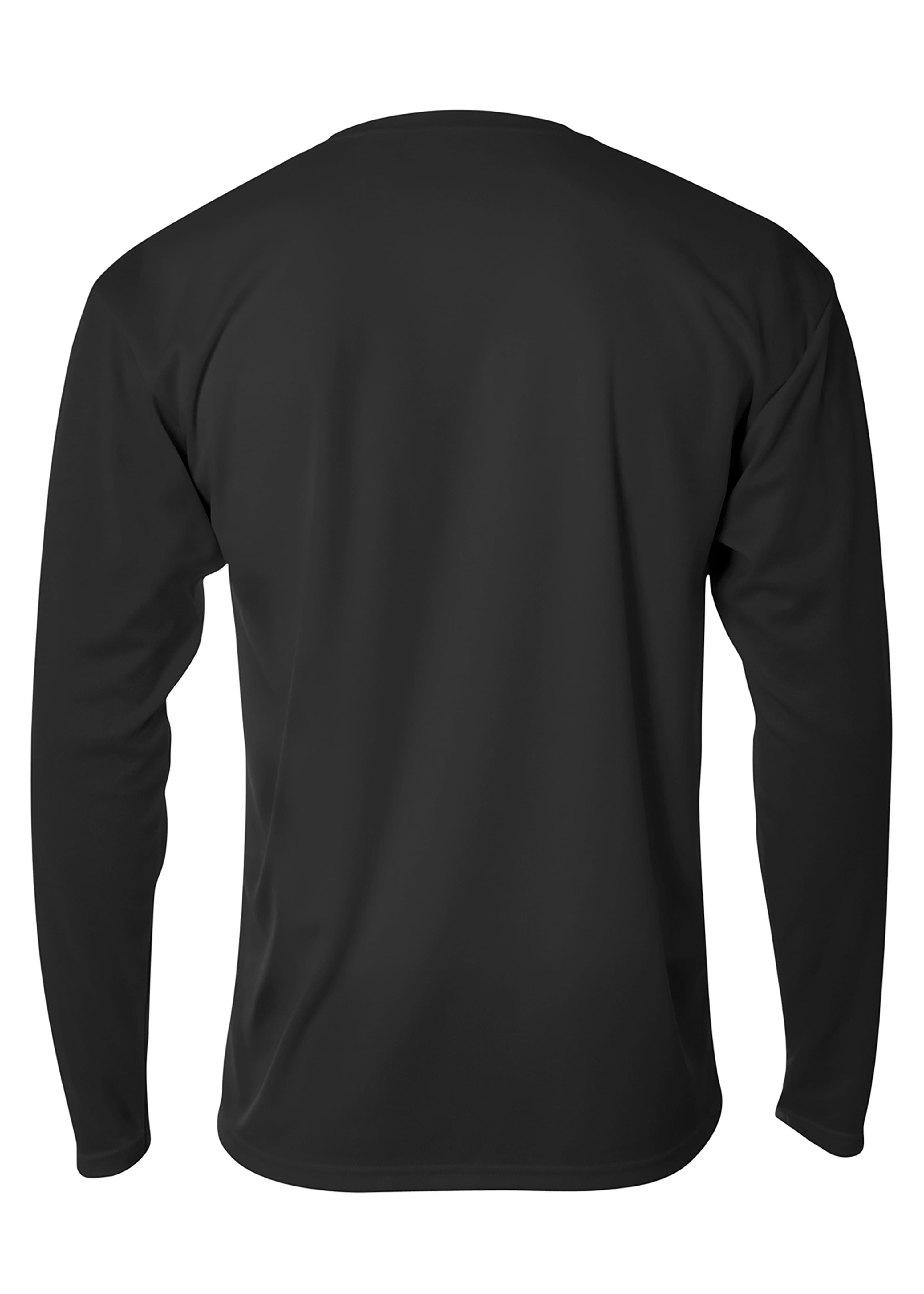 A4 Long Sleeve Birds-Eye Mesh Crew - BLACK - back