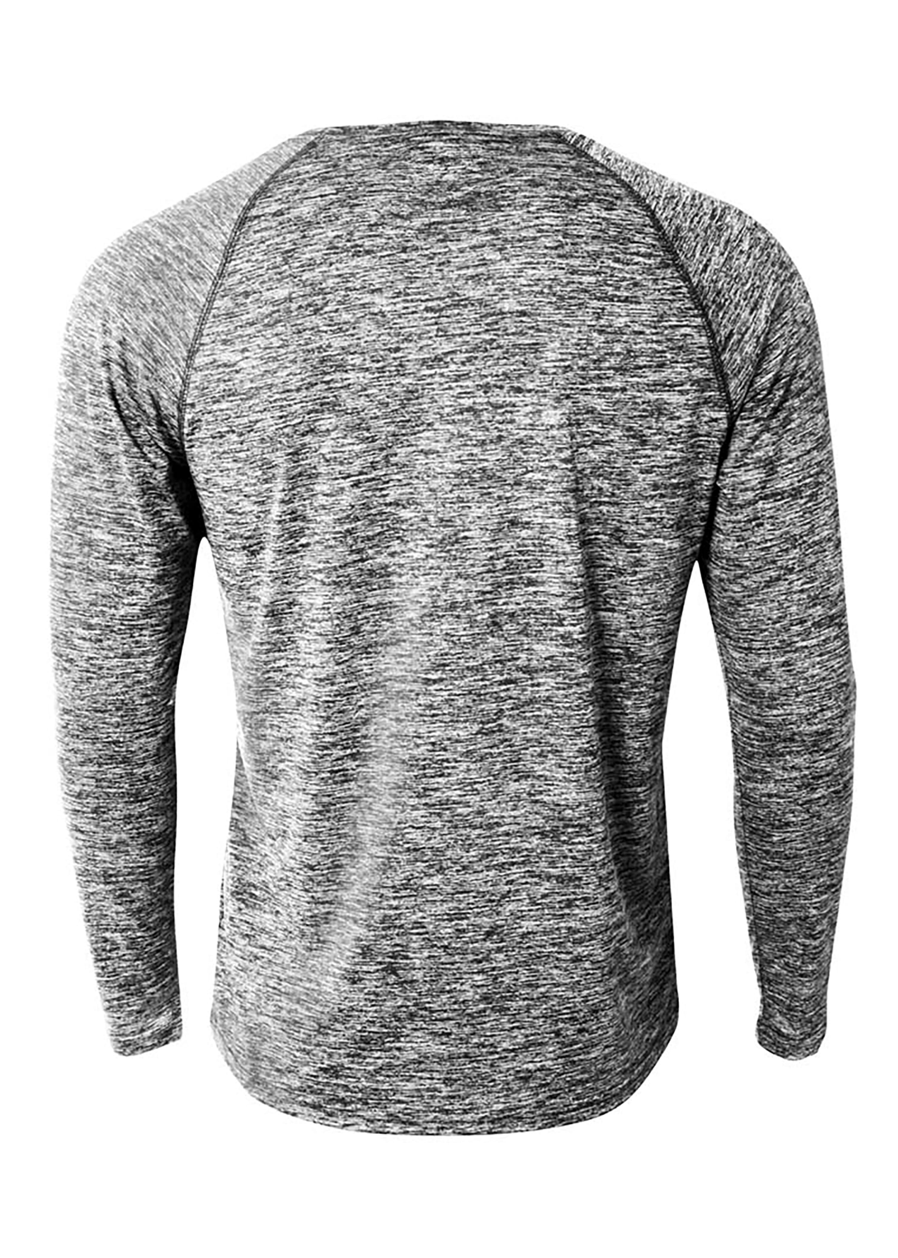 A4 Long Sleeve Raglan Space Dye - BLACK - back