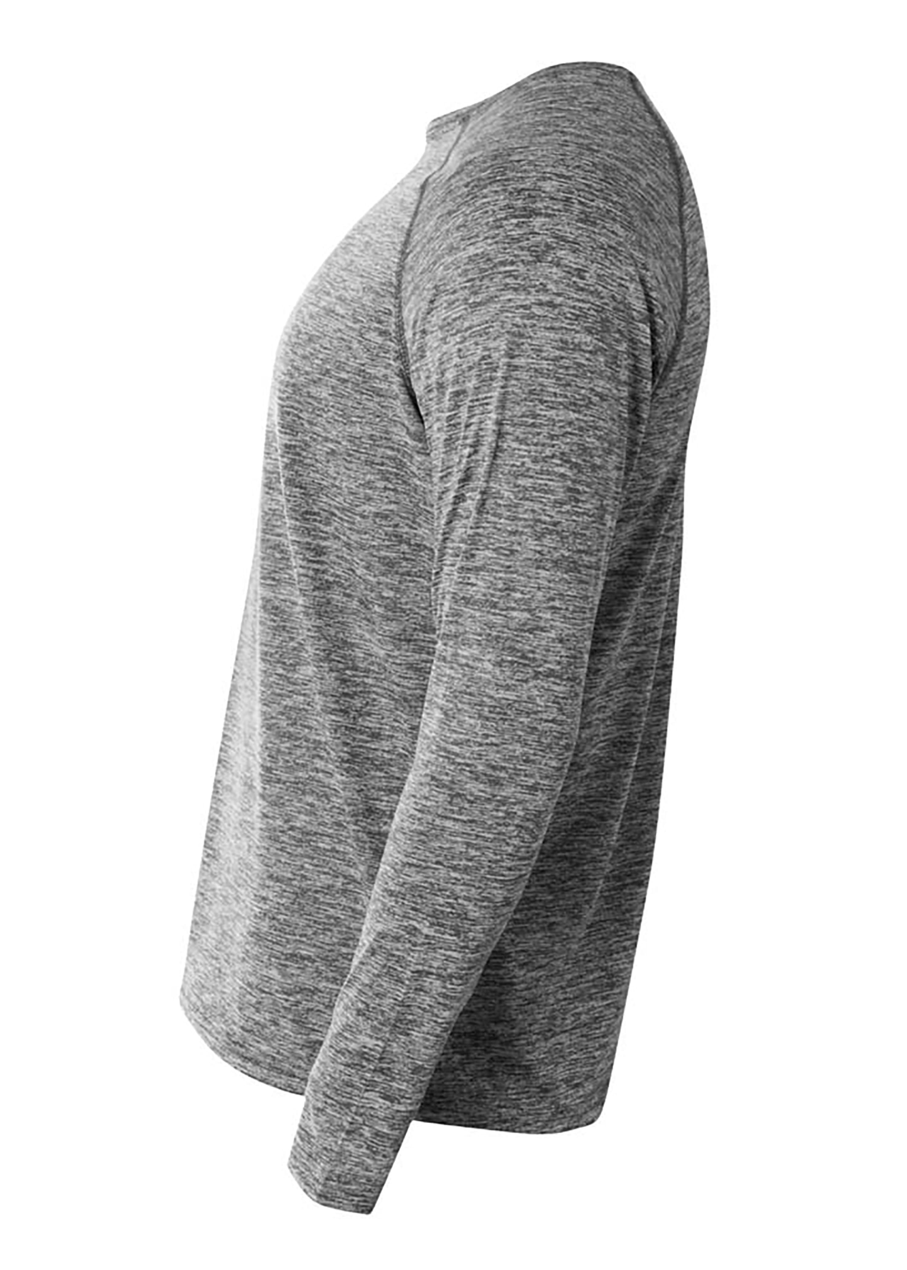 A4 Long Sleeve Raglan Space Dye - BLACK - side