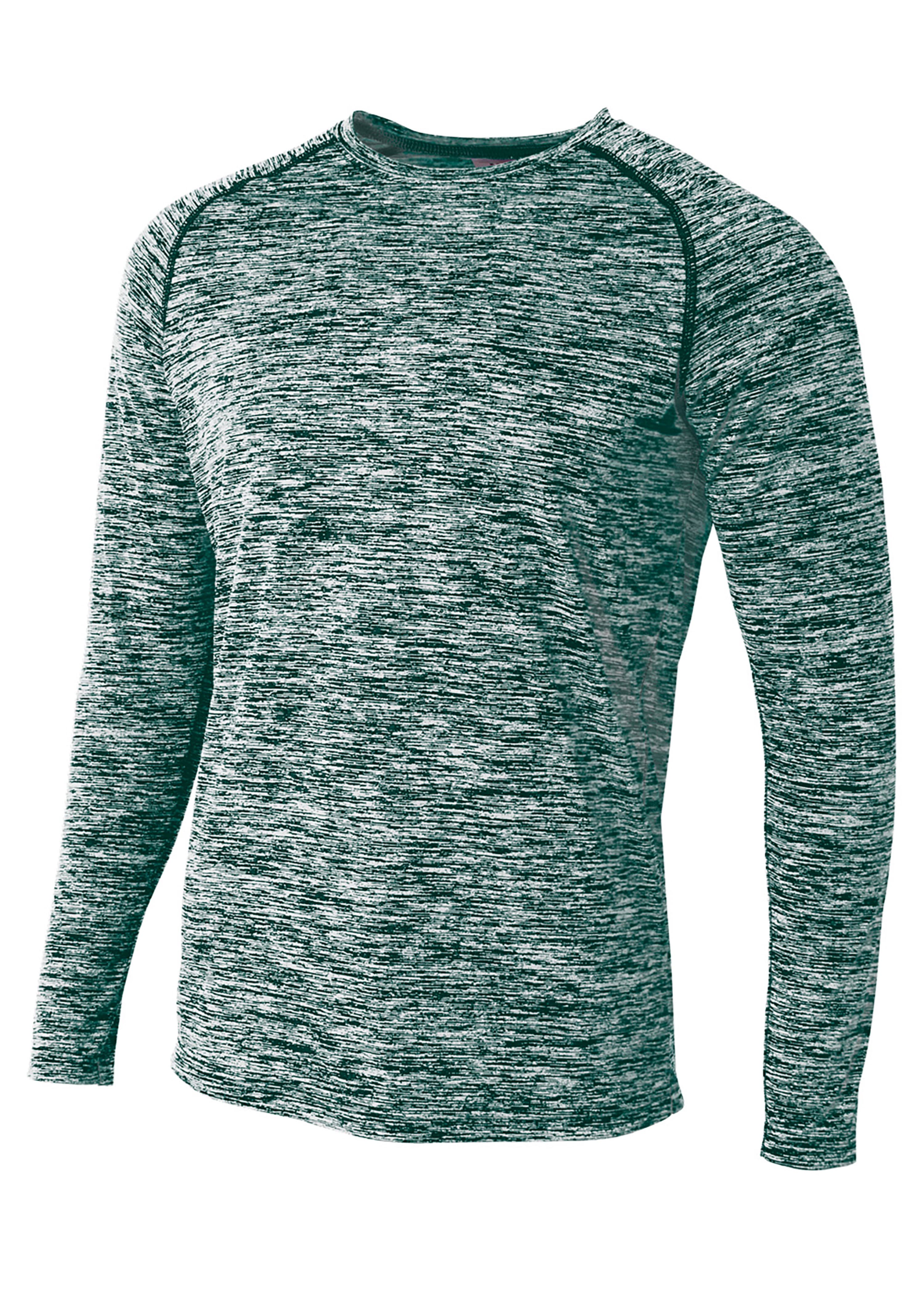 A4 Long Sleeve Raglan Space Dye - FOREST - front