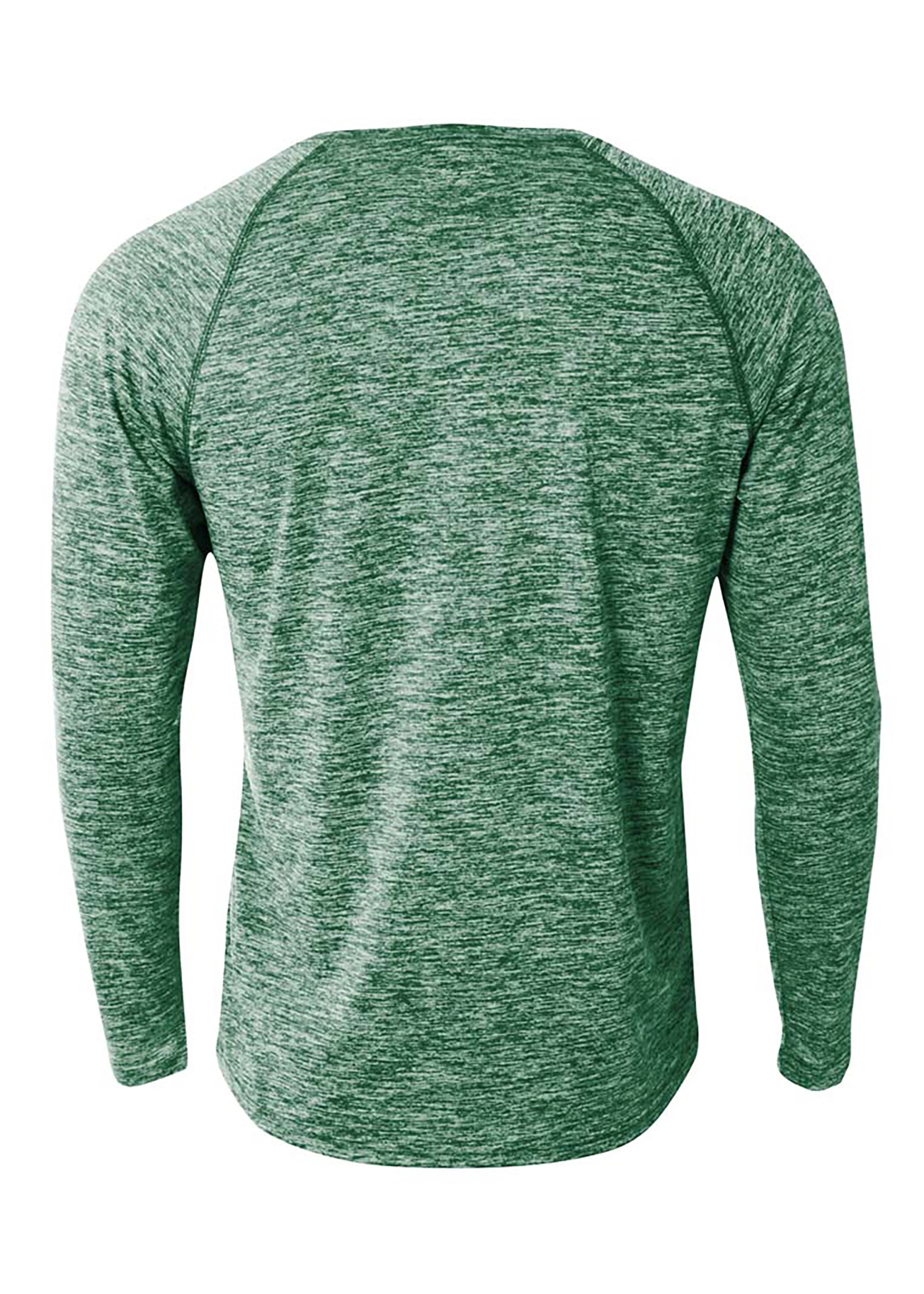 A4 Long Sleeve Raglan Space Dye - FOREST - back