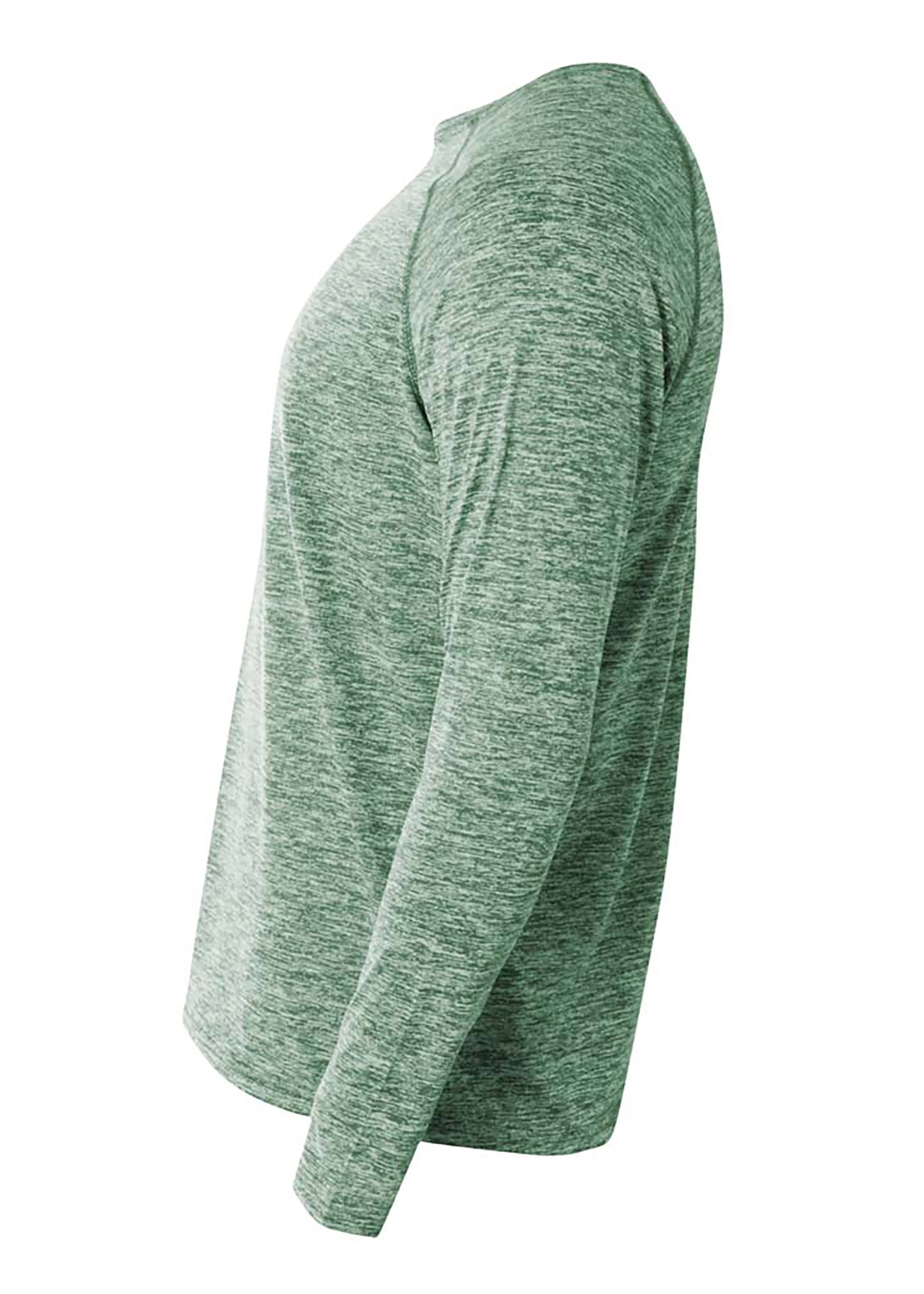 A4 Long Sleeve Raglan Space Dye - FOREST - side
