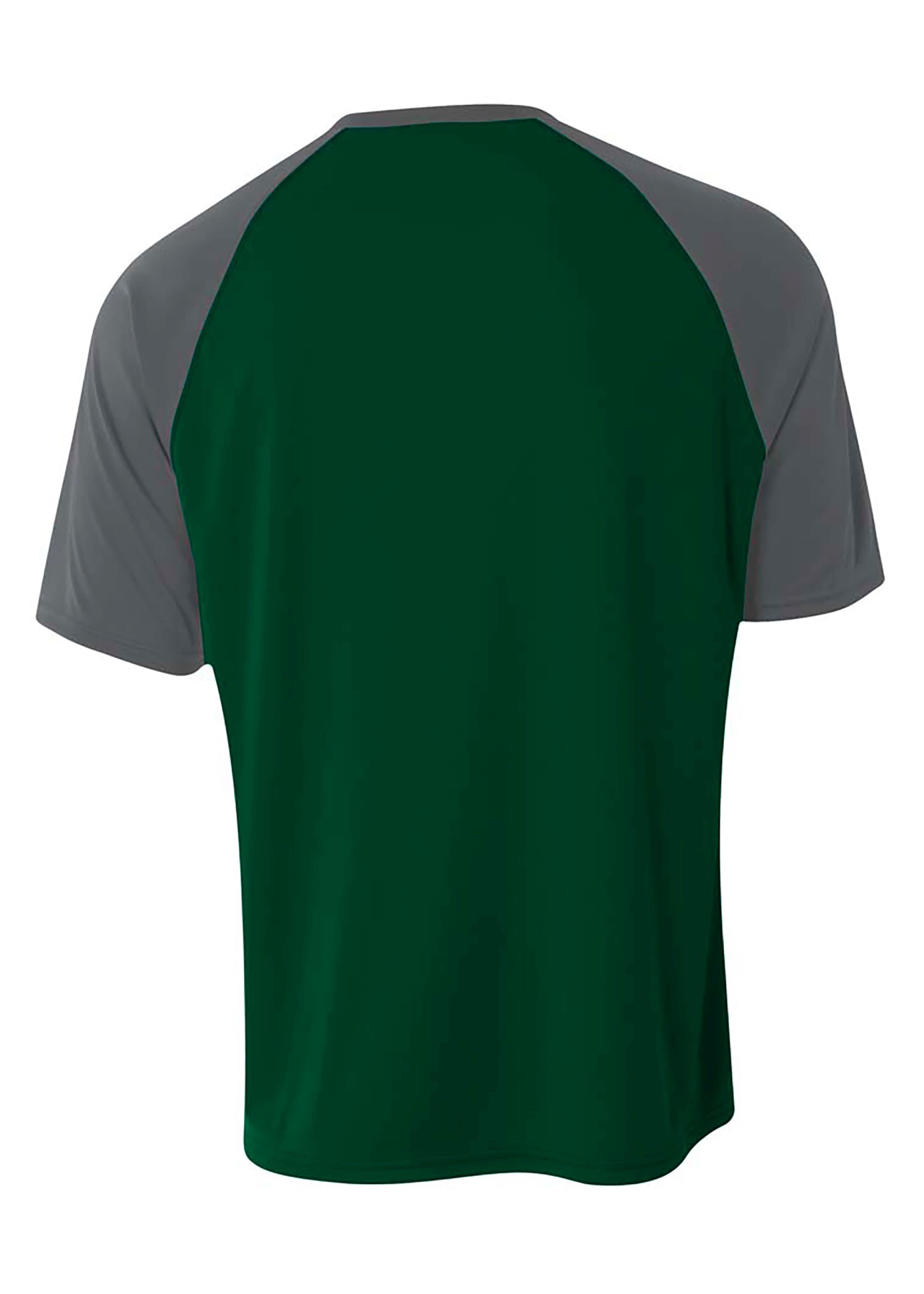 A4 Strike Raglan Tee - FOREST/GRAPHITE - back