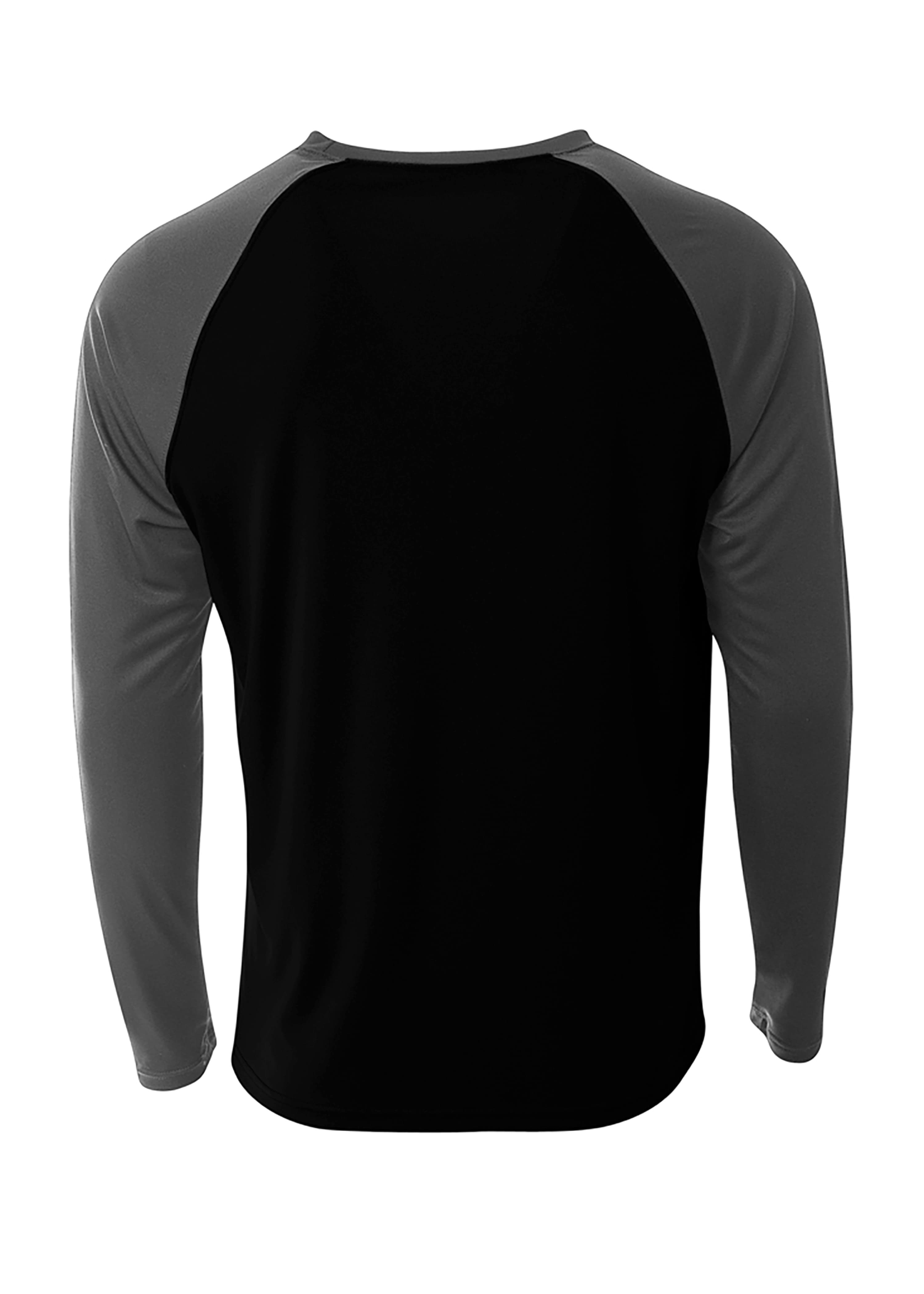A4 Long Sleeve Strike Raglan Tee - BLACK/GRAPHITE - back