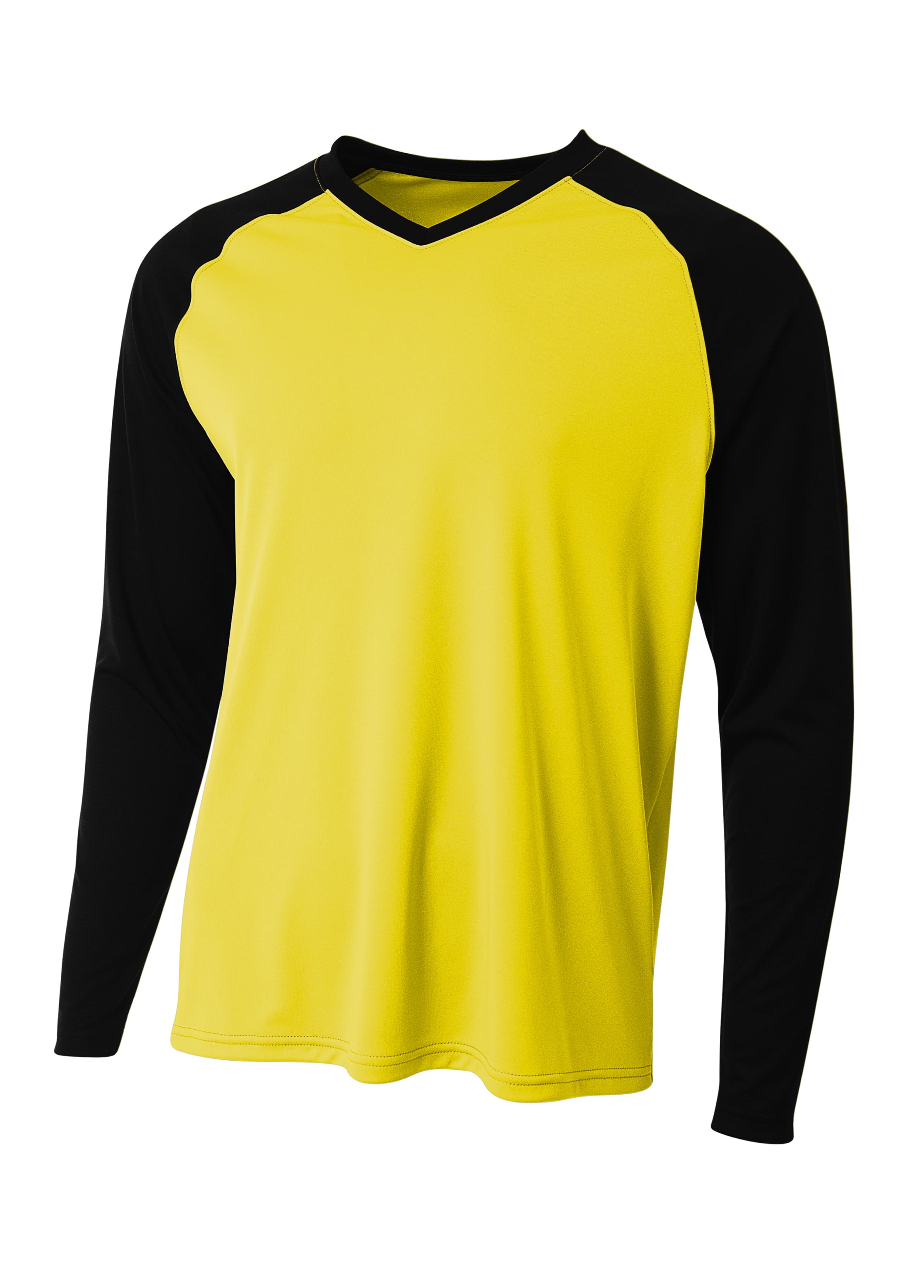A4 Long Sleeve Strike Raglan Tee - GOLD/BLACK - front