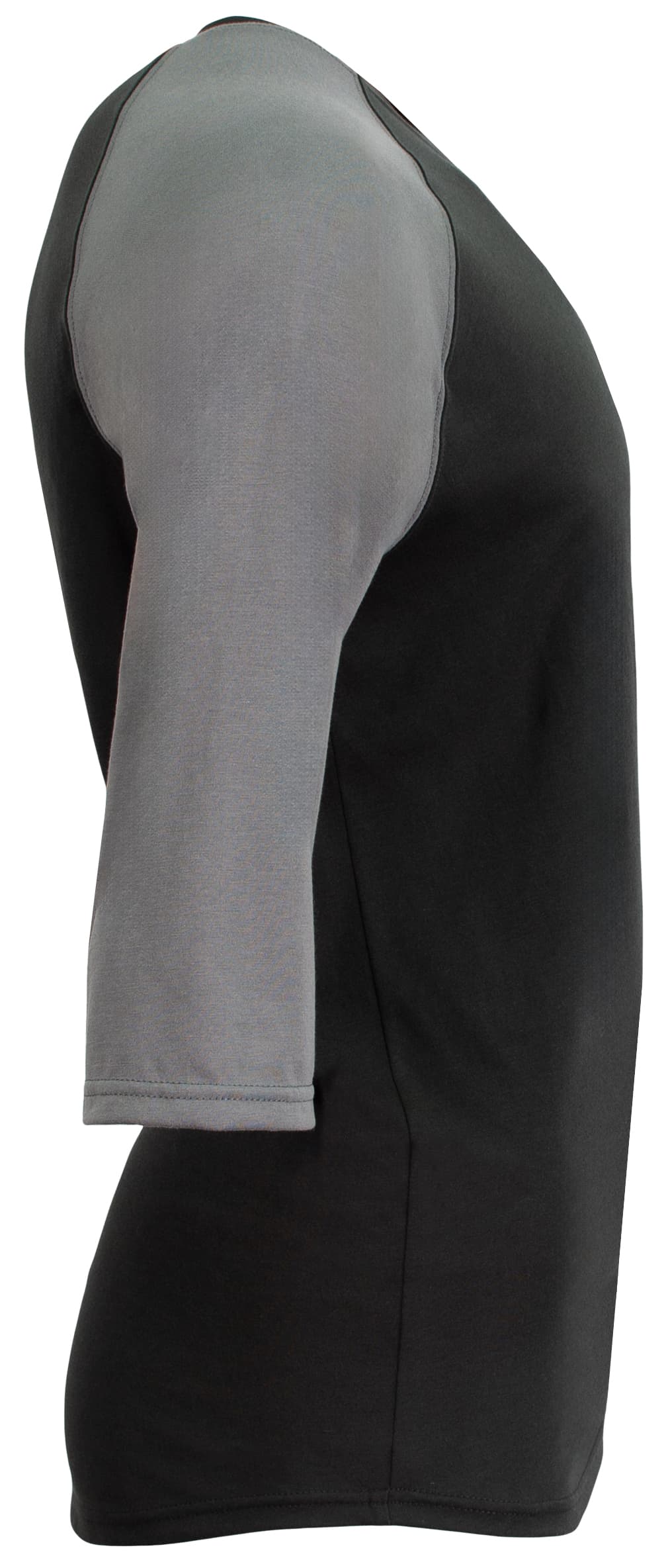 A4 Softek 3/4 Sleeve Raglan - BLACK/GRAPHITE - side
