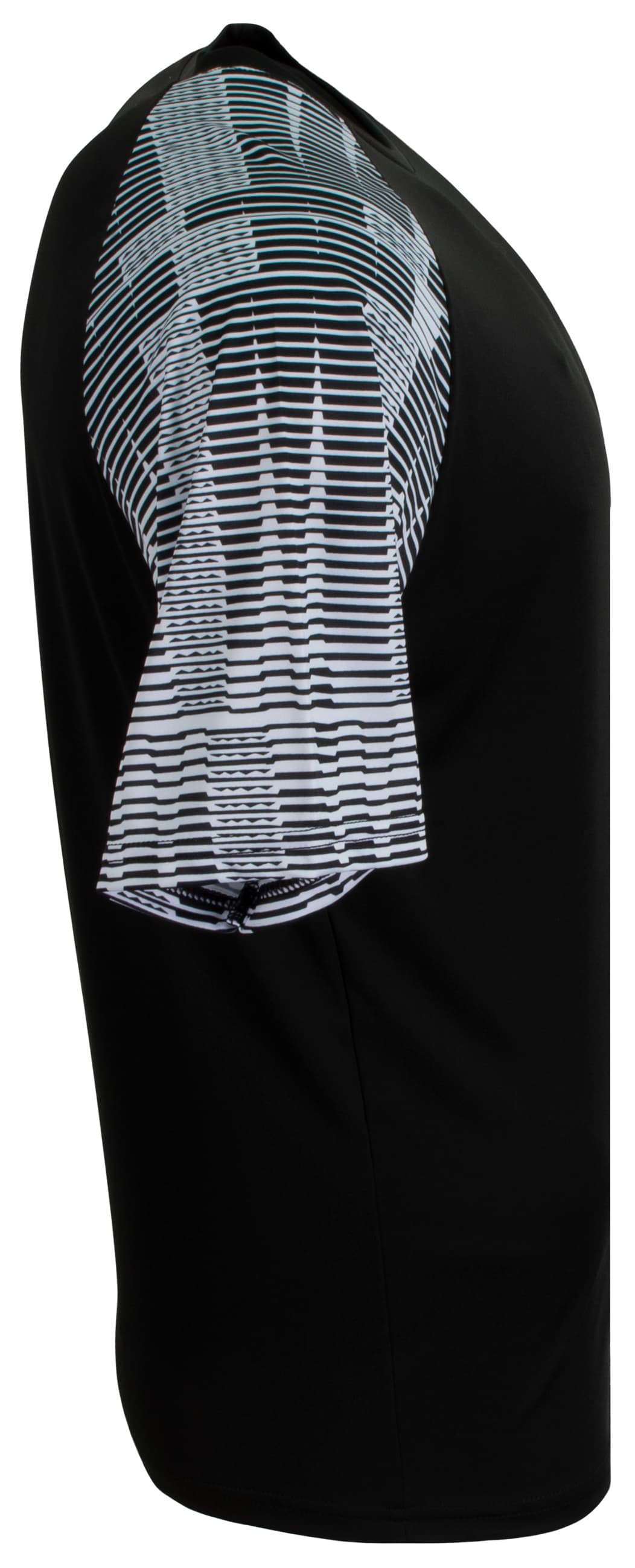A4 Attacker Soccer Jersey - BLACK/WHITE - side