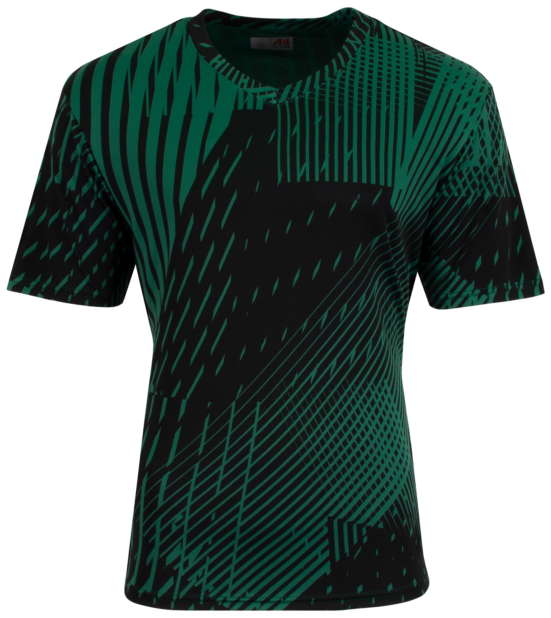 A4 Ricochet Soccer Jersey - FOREST/BLACK - front