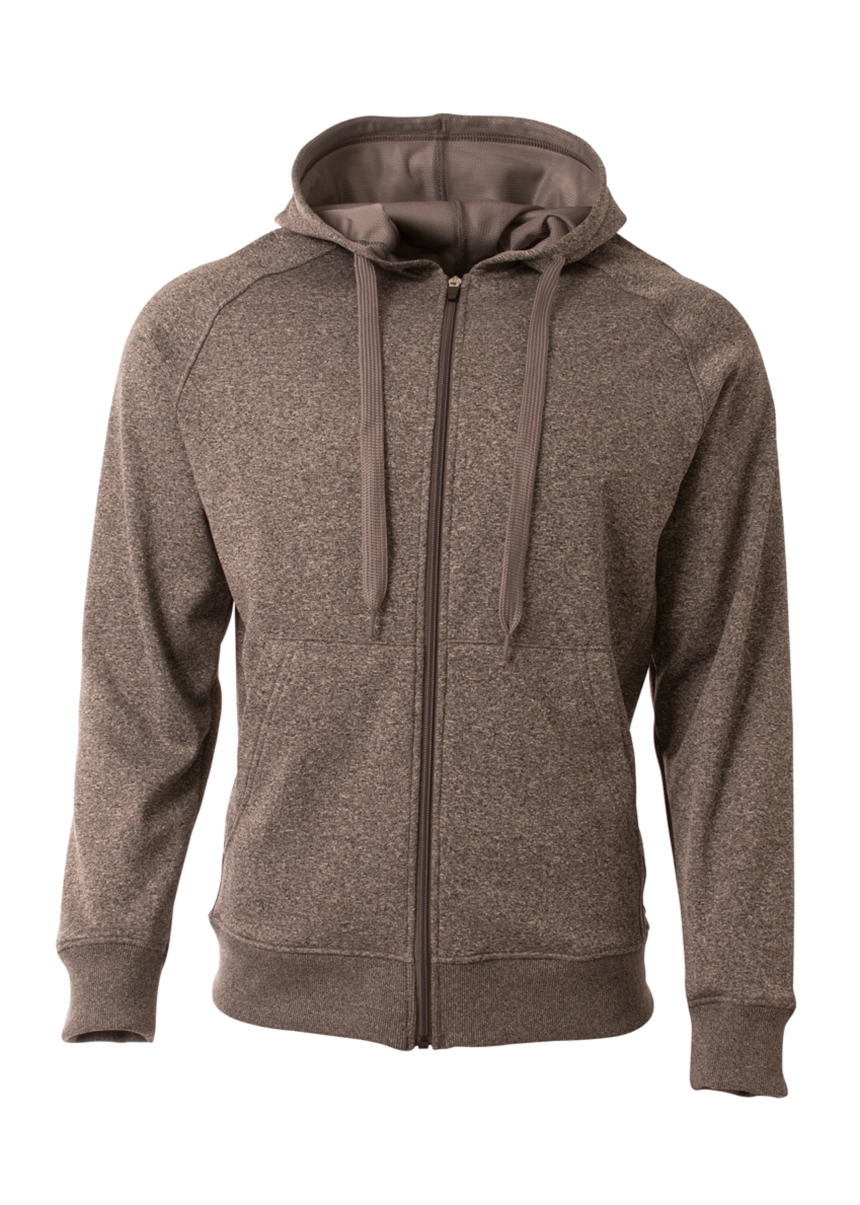 A4 Agility Long Sleeve Tech Fleece Hoodi - CHARCOAL - front