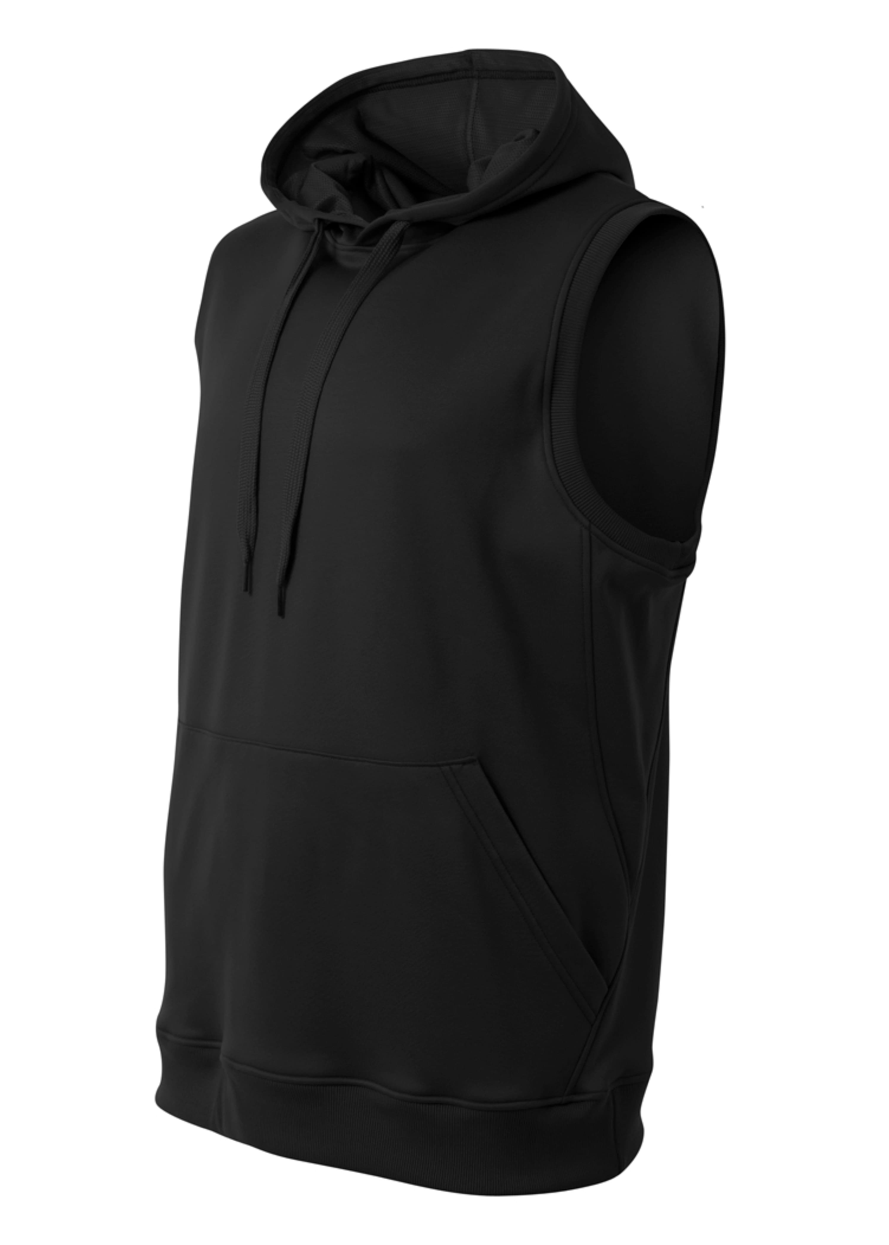 A4 Agility Sleeveless Tech Fleece Hoodie - BLACK - side