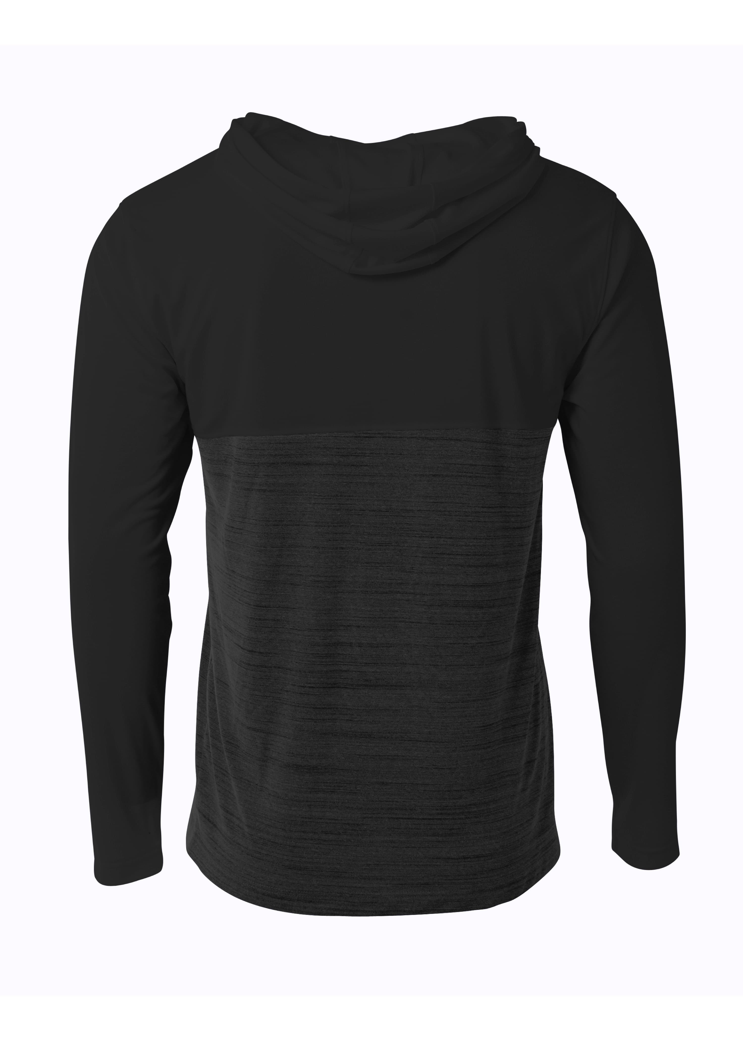 A4 Slate Quarter Zip Hoodie - BLACK - back