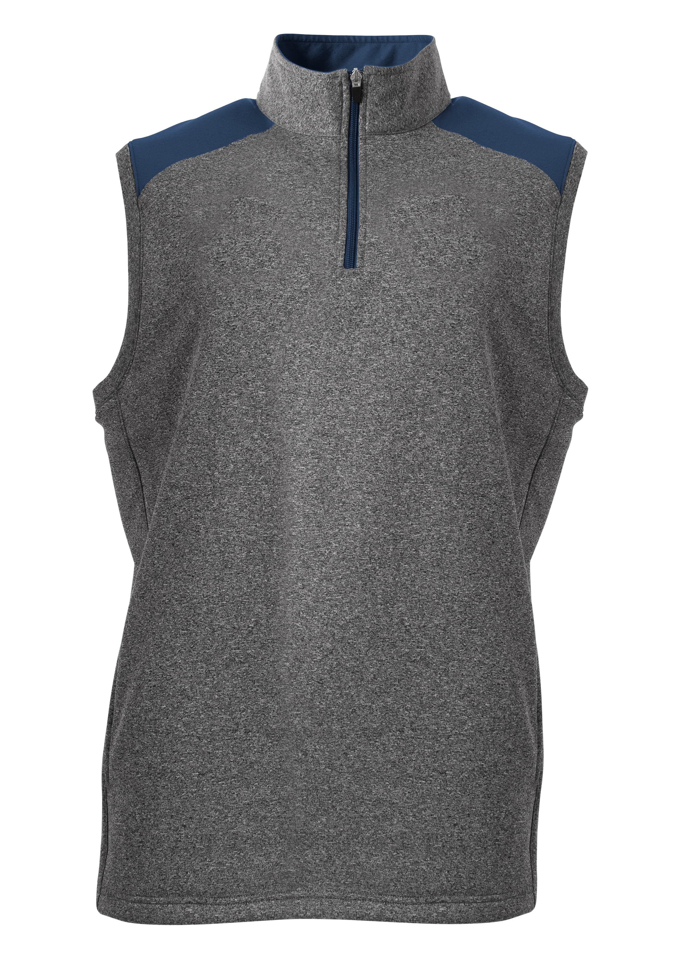 A4 Tourney Sleeveless Fleece - HEATHER/NAVY - front