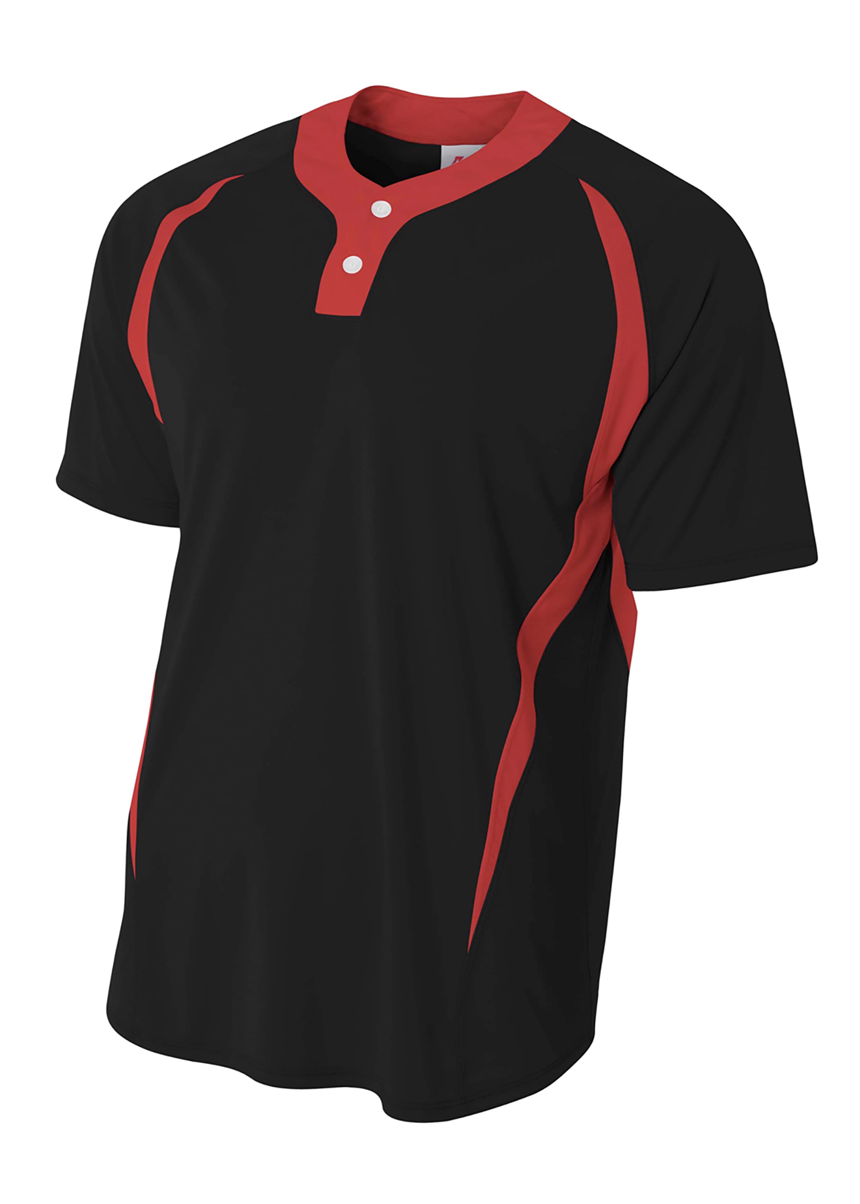 A4 2-Button Color Block Henley