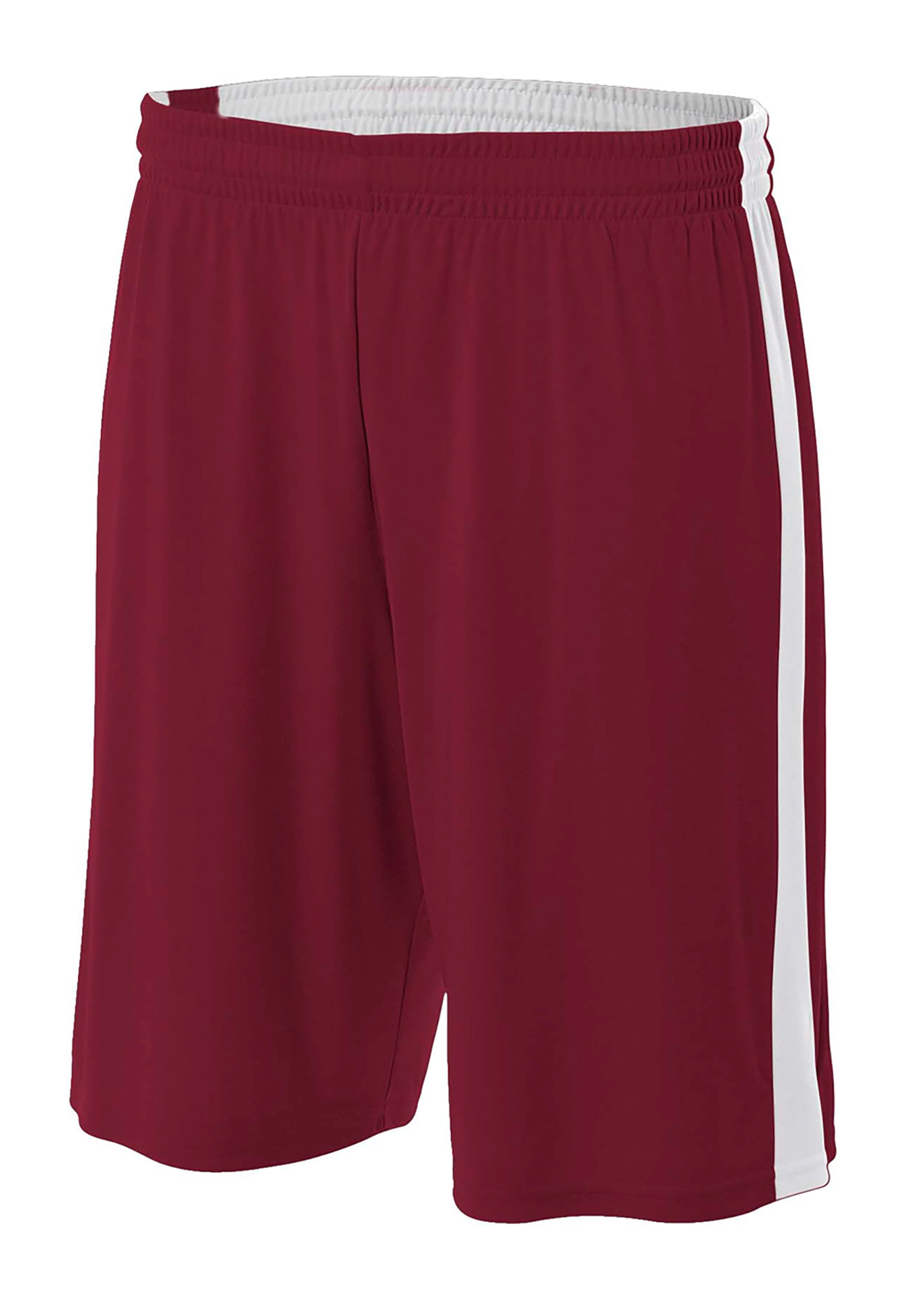 A4 Reversible Moisture Management 10" Short - CARDINAL/WHITE - front