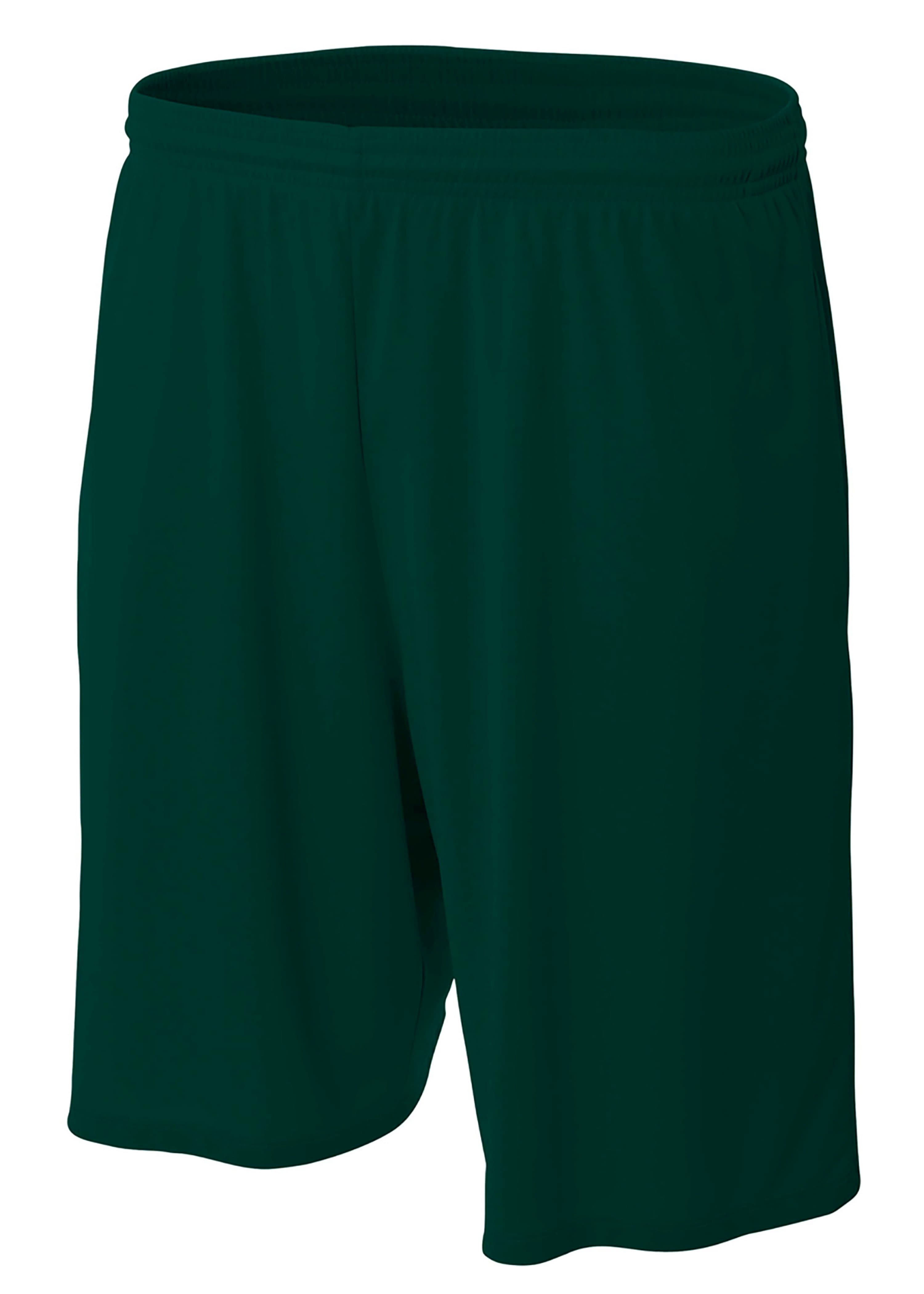 A4 9" Moisture Management Pocketed Short - FOREST - front